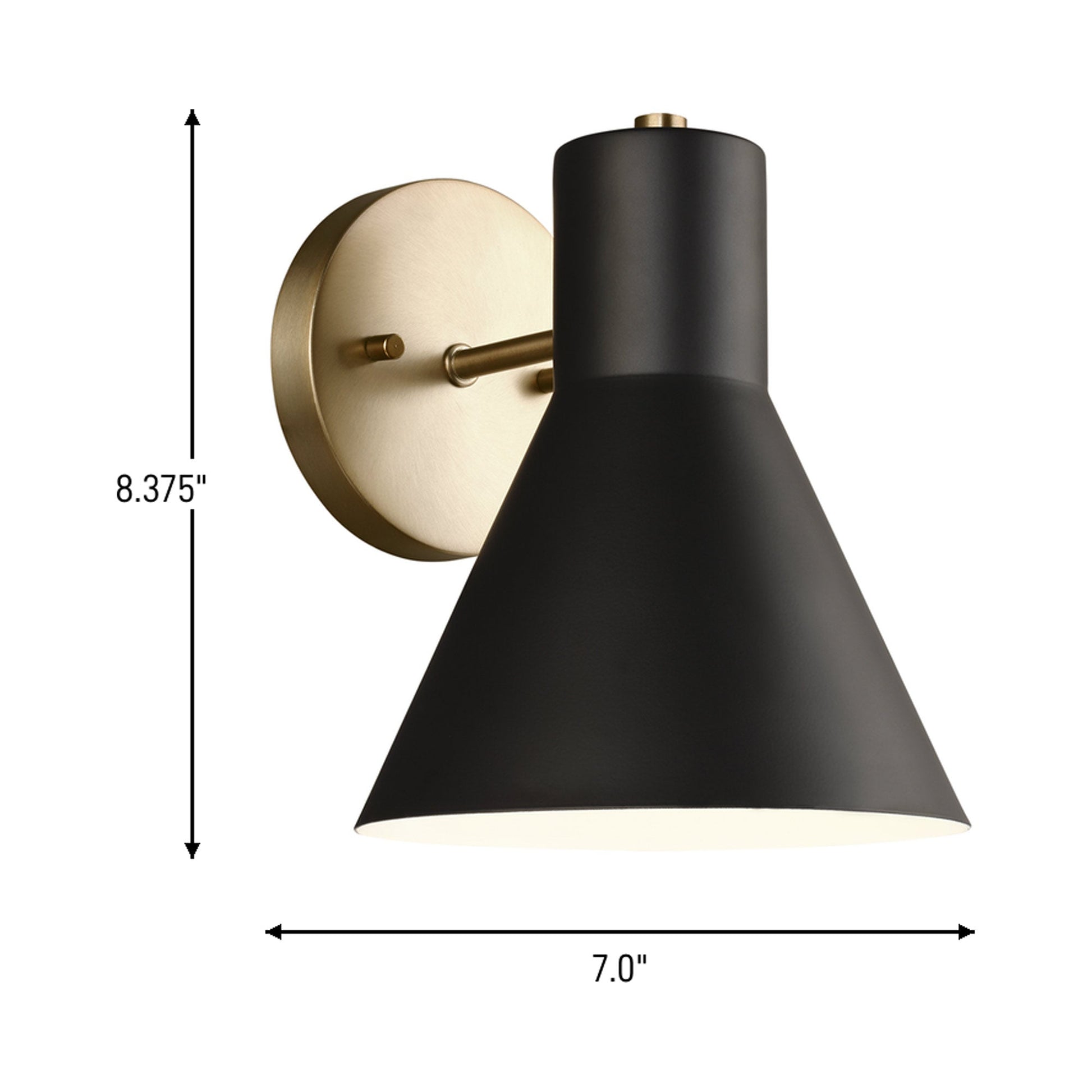 Towner Bath Wall Light - line drawing.