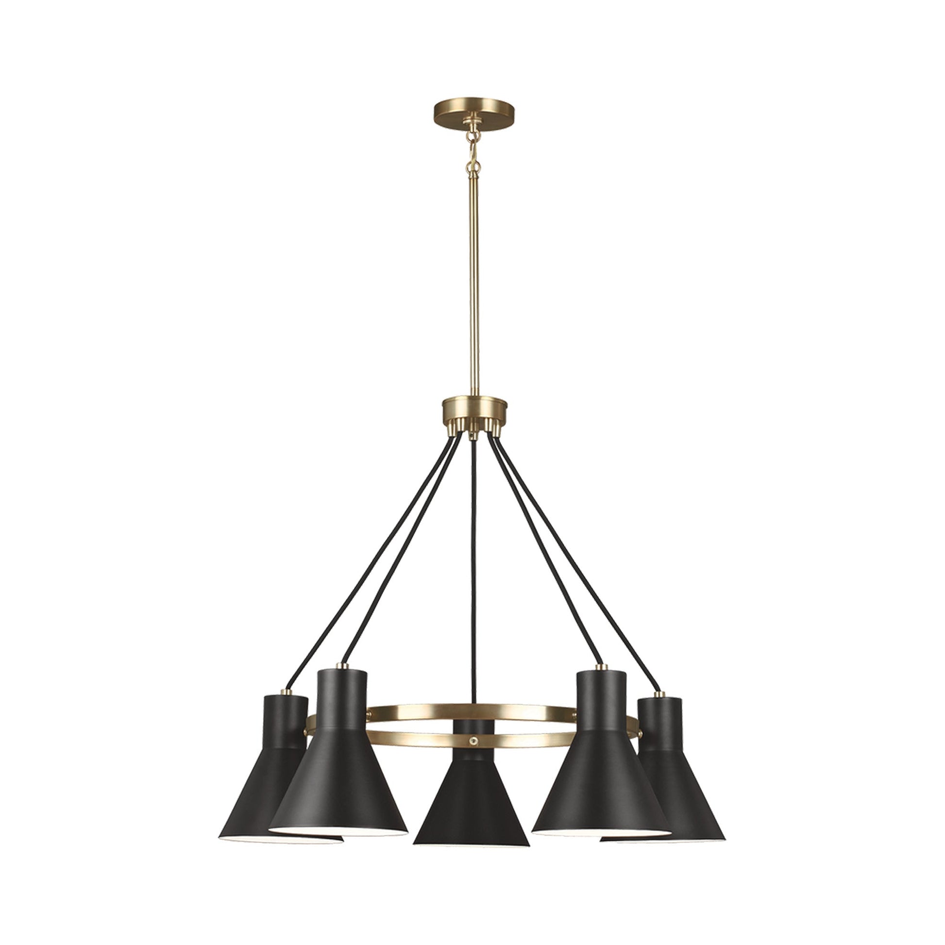 Towner Chandelier in Satin Brass.