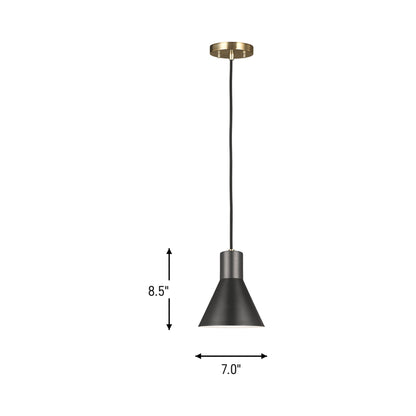 Towner Mini Pendant Light - line drawing.