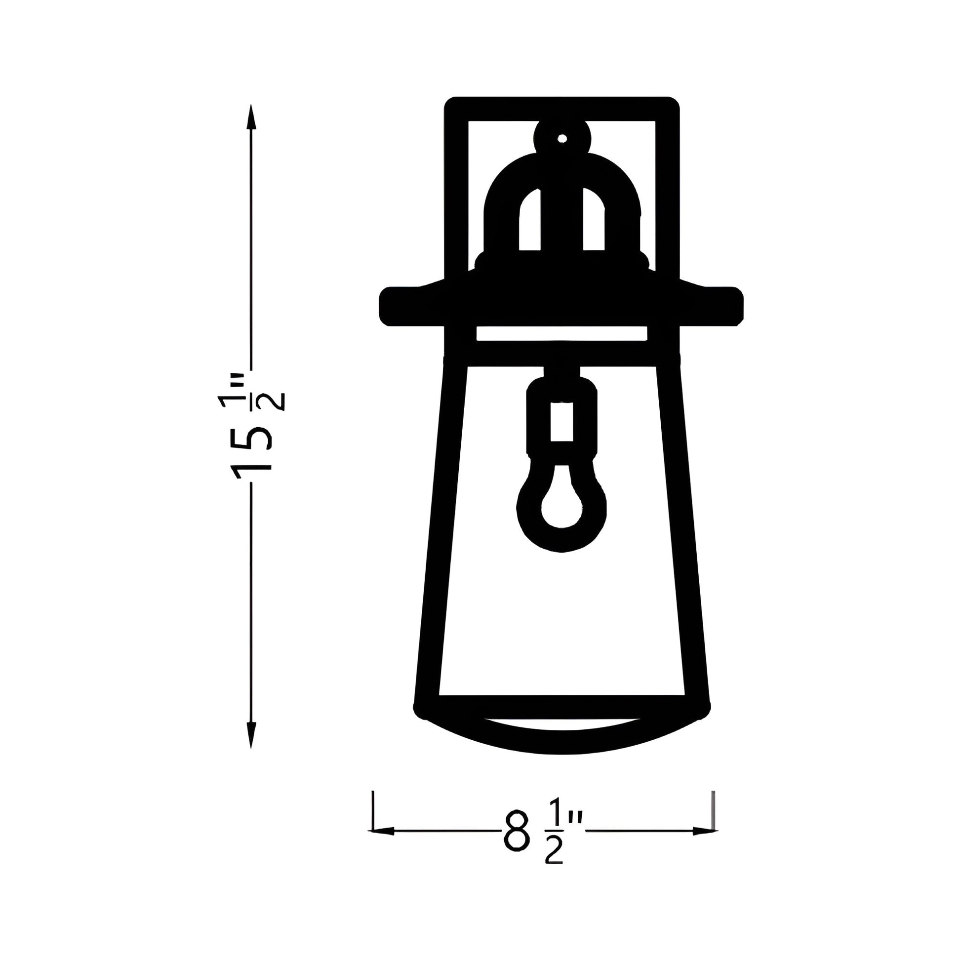 Tybee Outdoor Wall Light - line drawing.