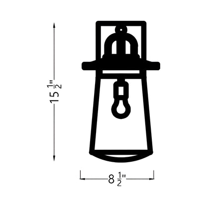 Tybee Outdoor Wall Light - line drawing.