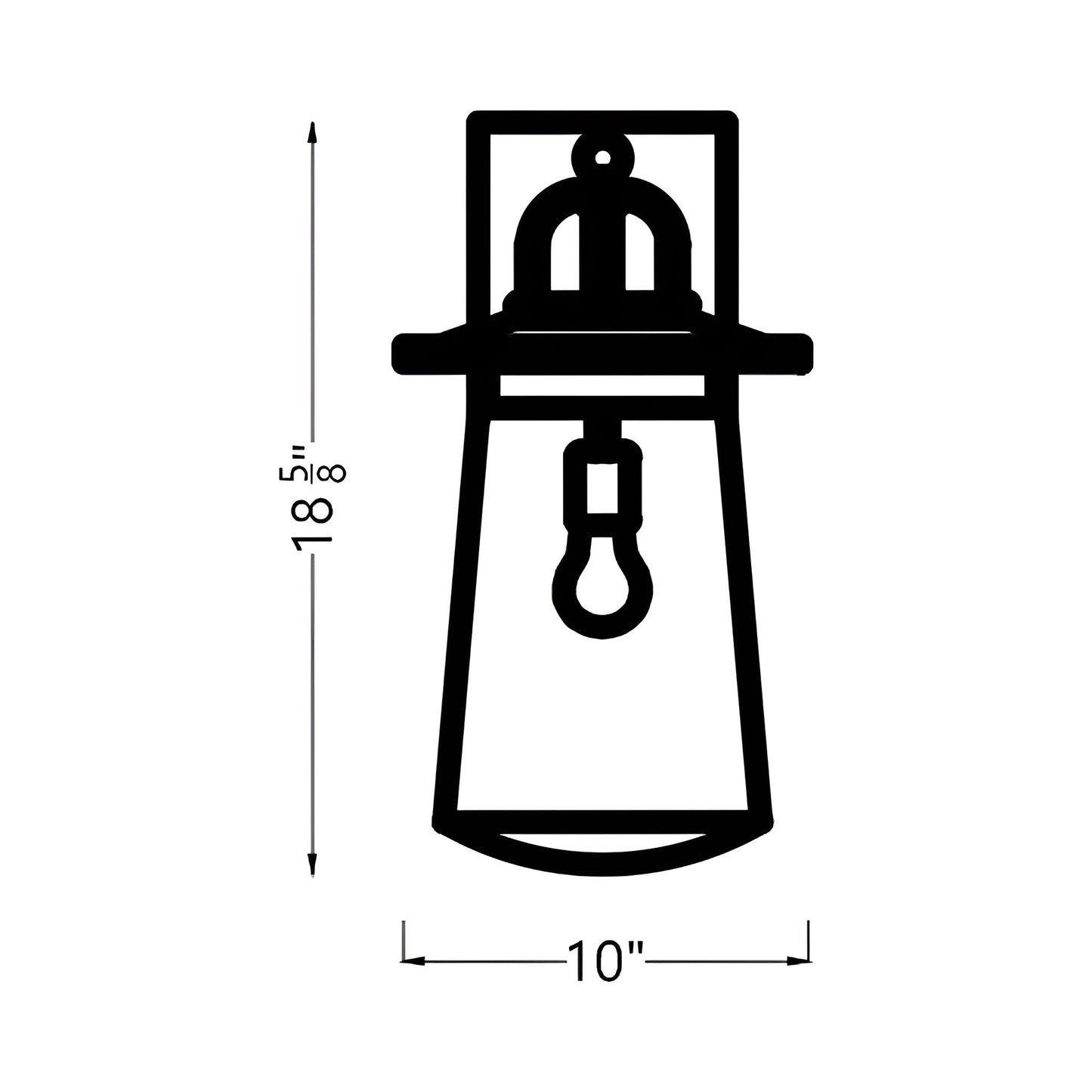 Tybee Outdoor Wall Light - line drawing.