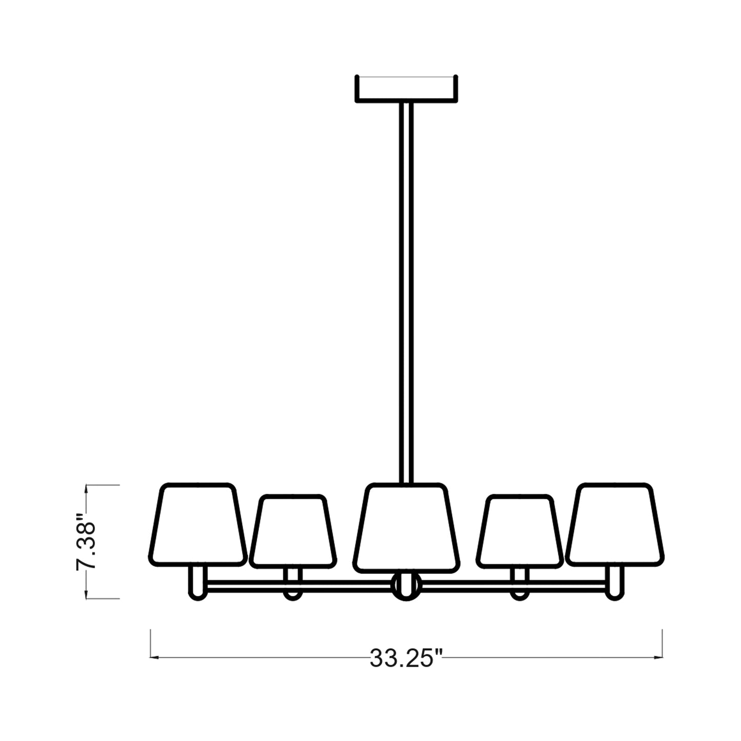 Vilera Chandelier - line drawing.