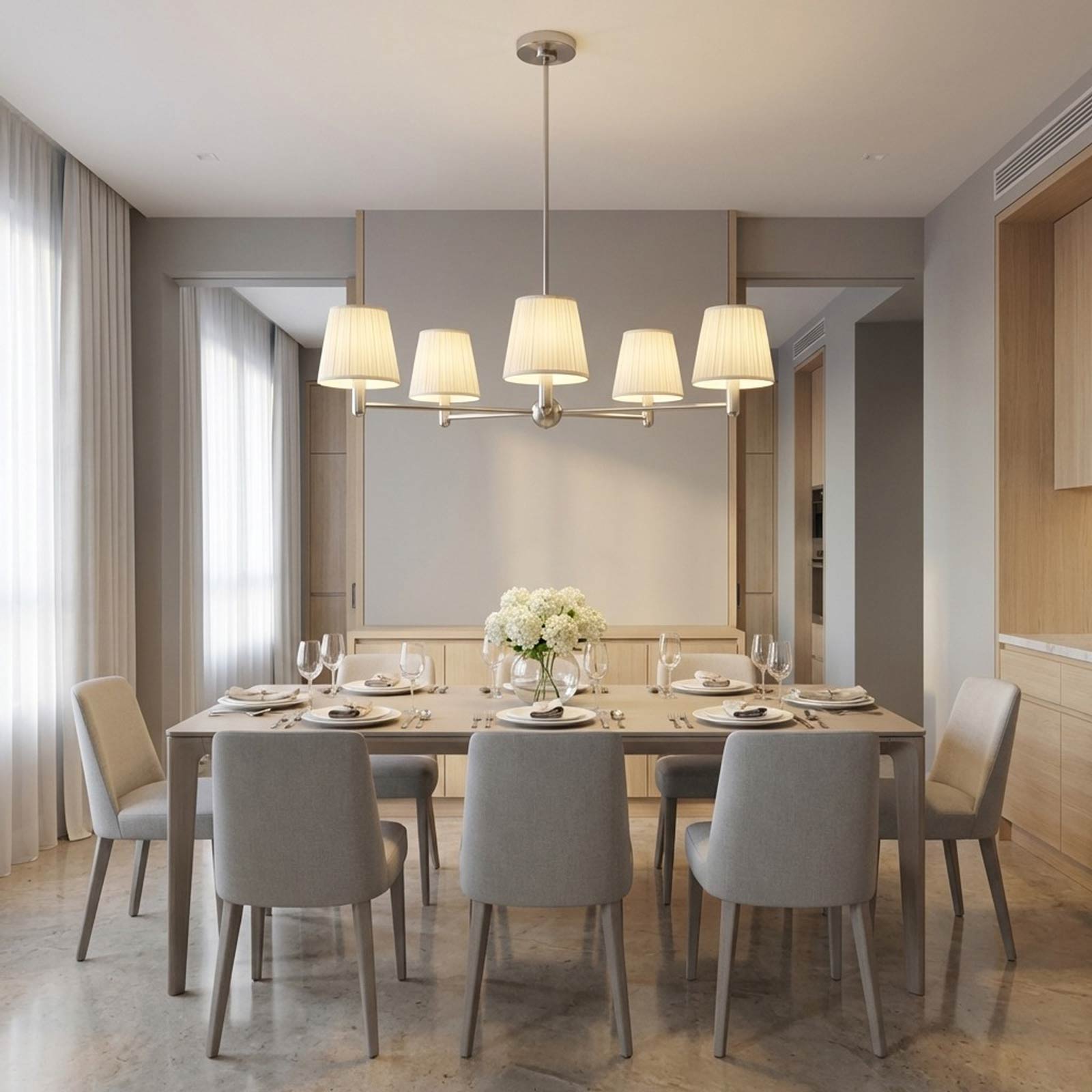 Vilera Chandelier in dining room.