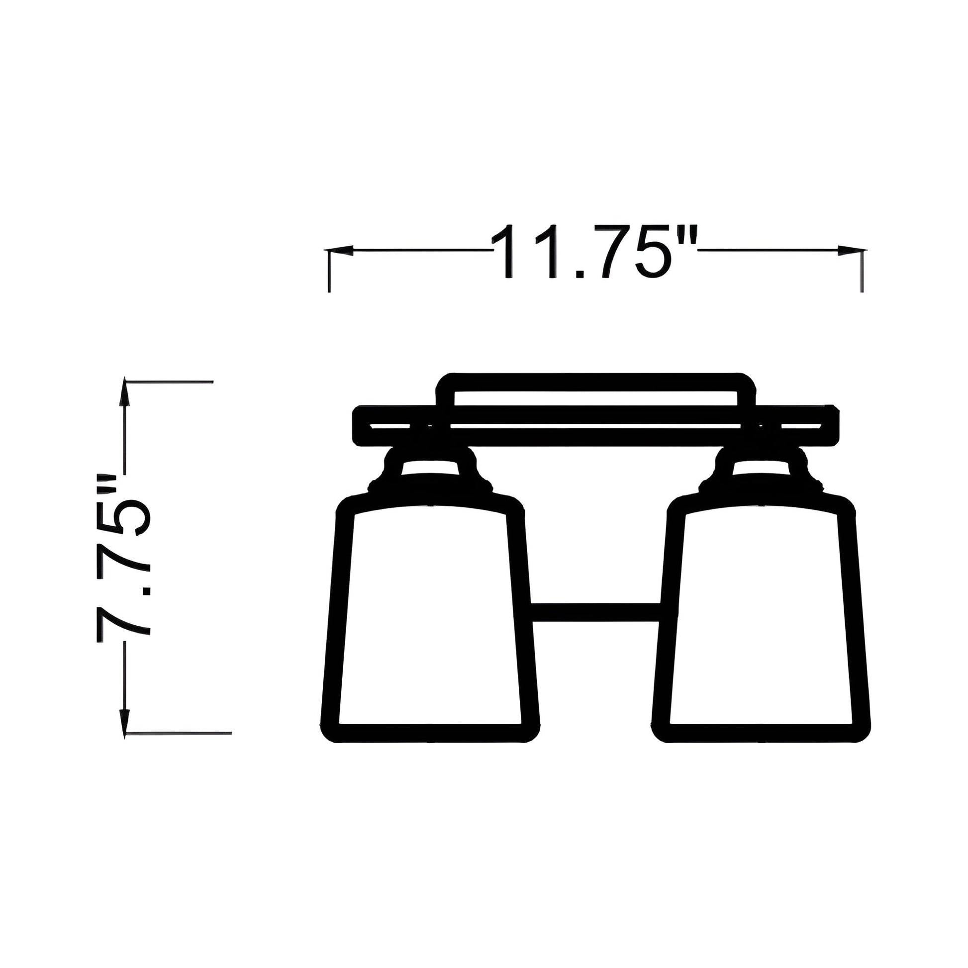 Vinton Bath Vanity Light - line drawing.