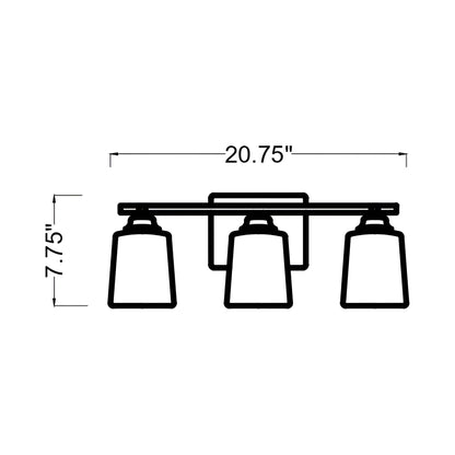 Vinton Bath Vanity Light - line drawing.