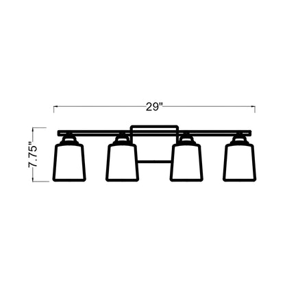 Vinton Bath Vanity Light - line drawing.