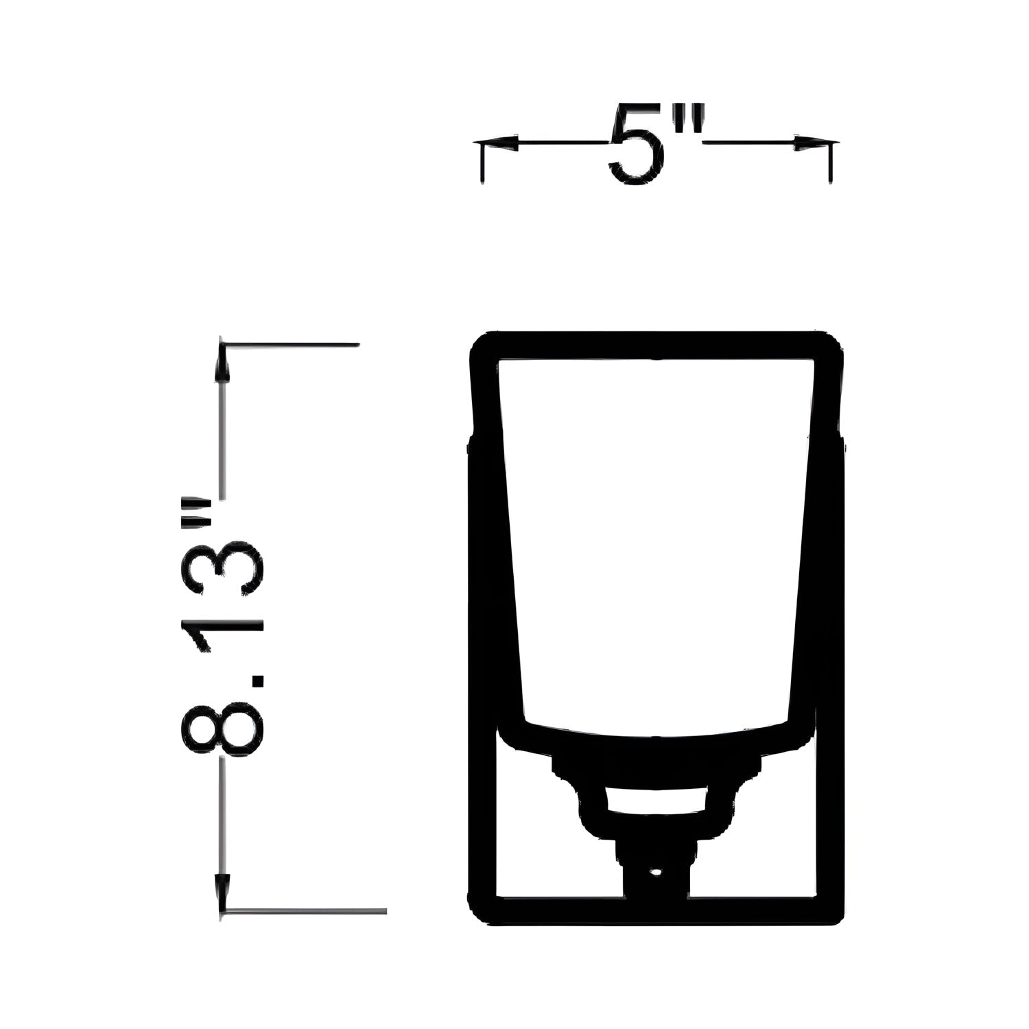 Vinton Bath Wall Light - line drawing.