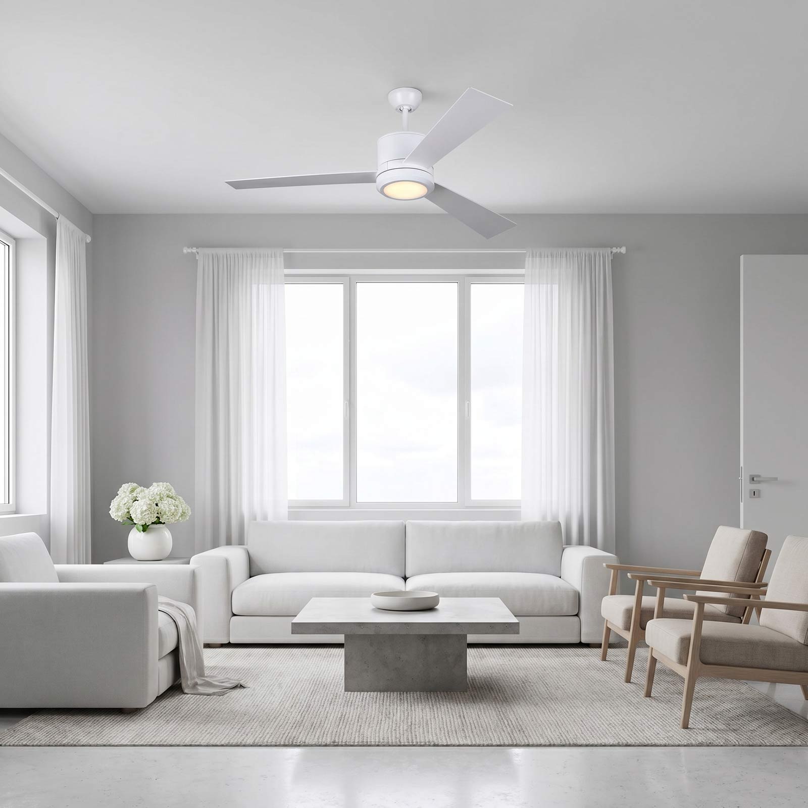 Vision LED Ceiling Fan in living room.
