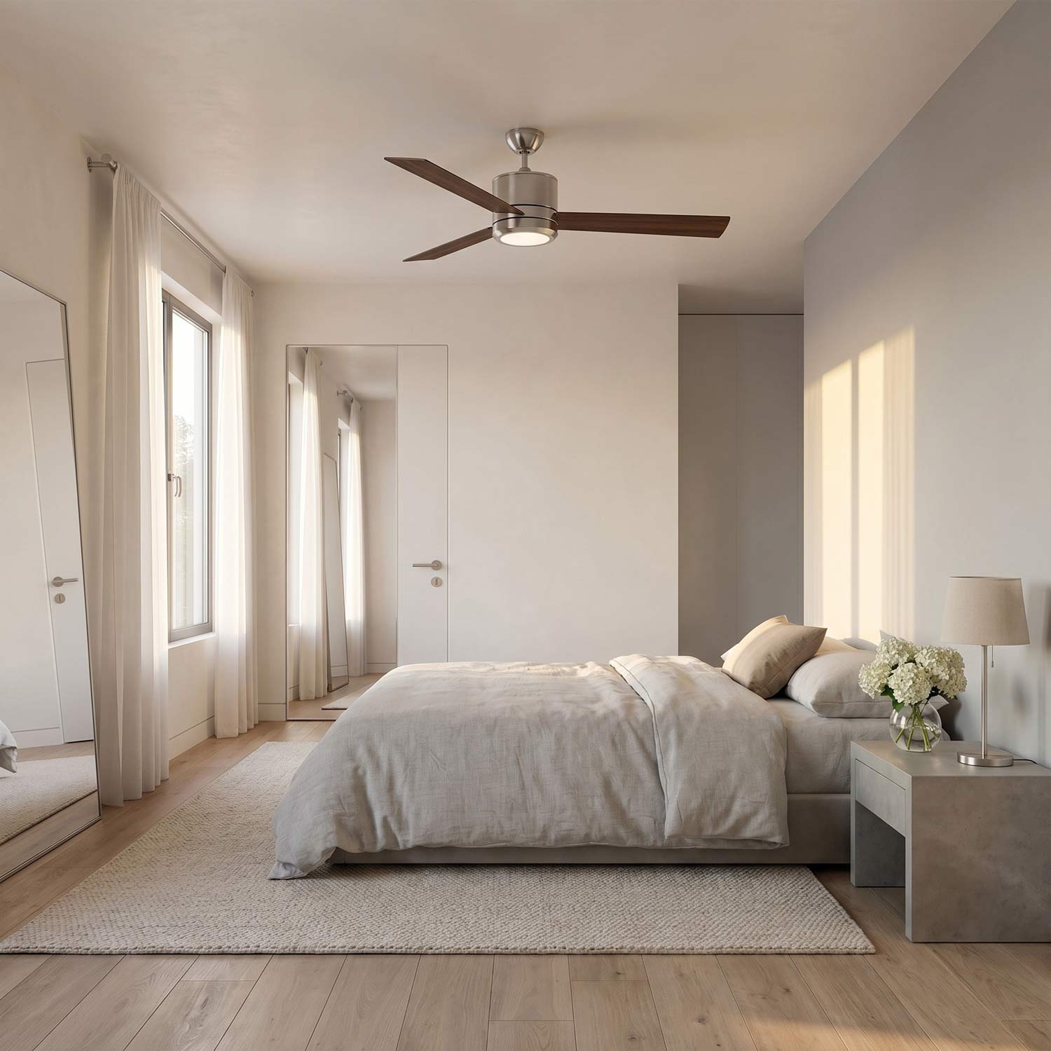 Vision Max LED Ceiling Fan in bedroom.