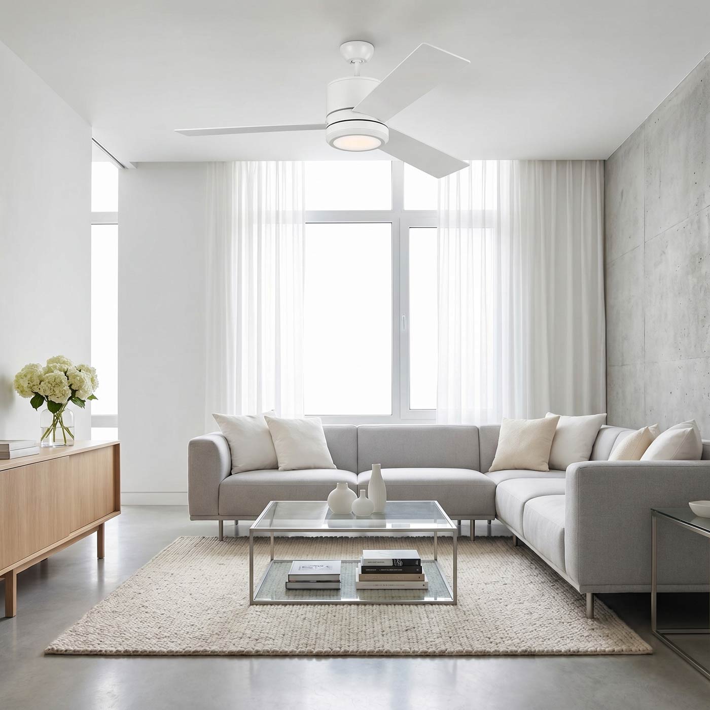 Vision Max LED Ceiling Fan in living room.