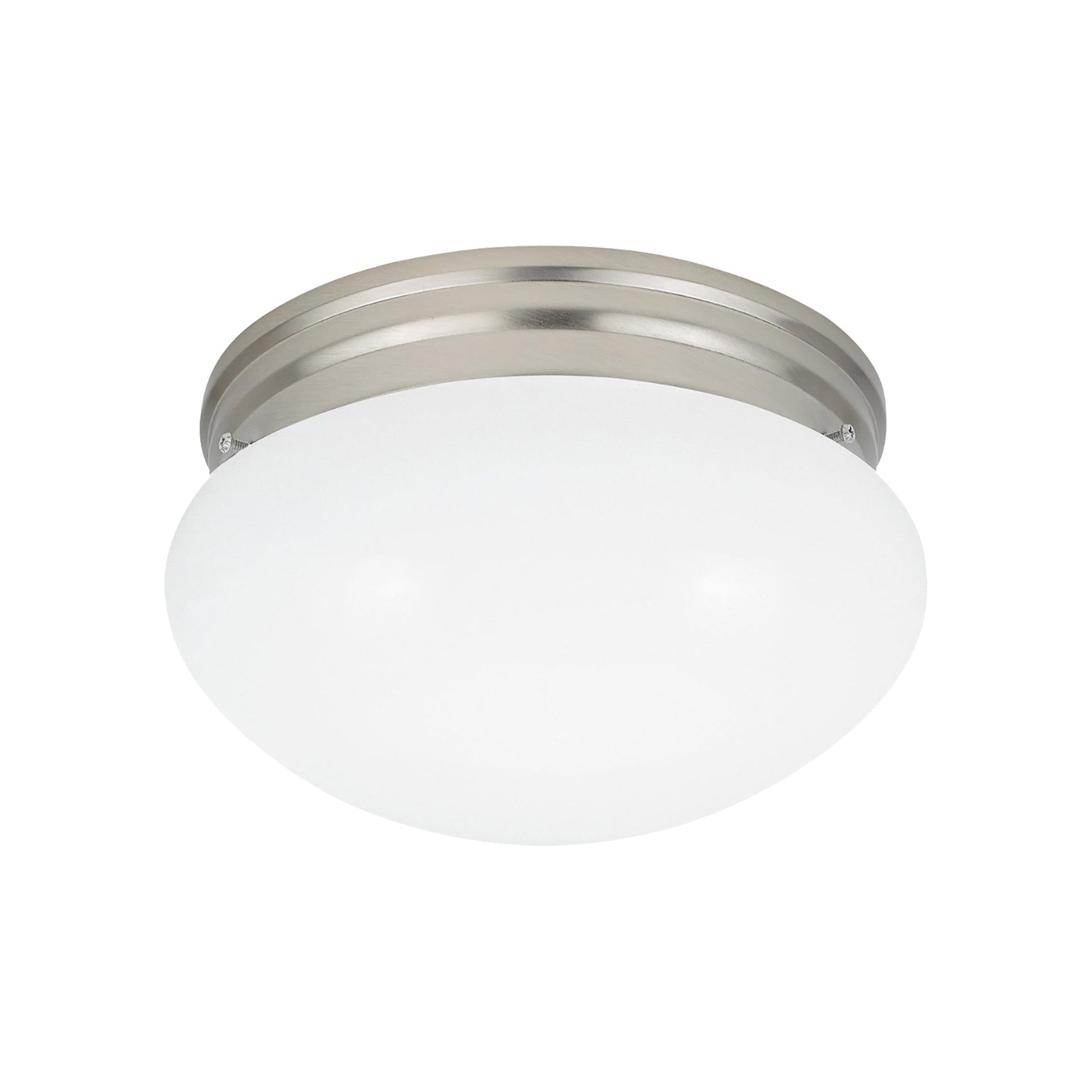 Webster Flush Mount Ceiling Light in Brushed Nickel (1-Light).