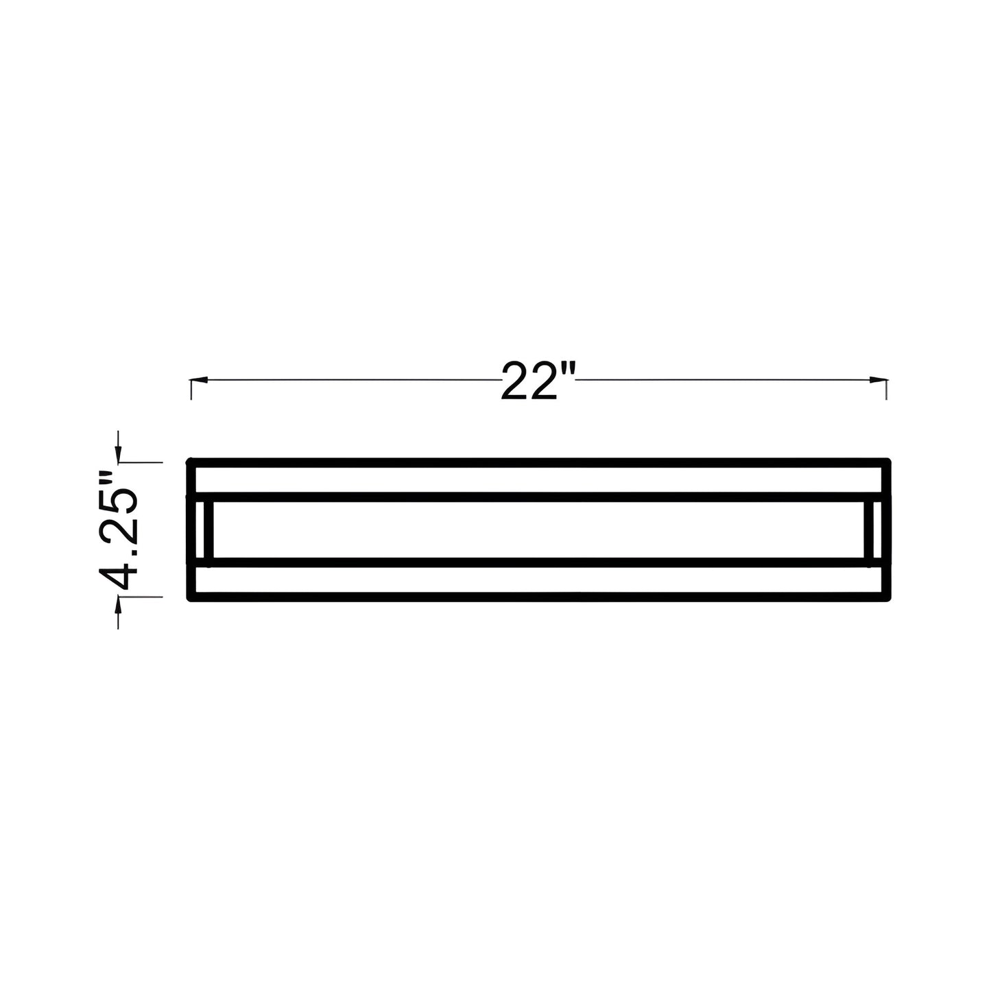 Weston LED Bath Vanity Light - line drawing.