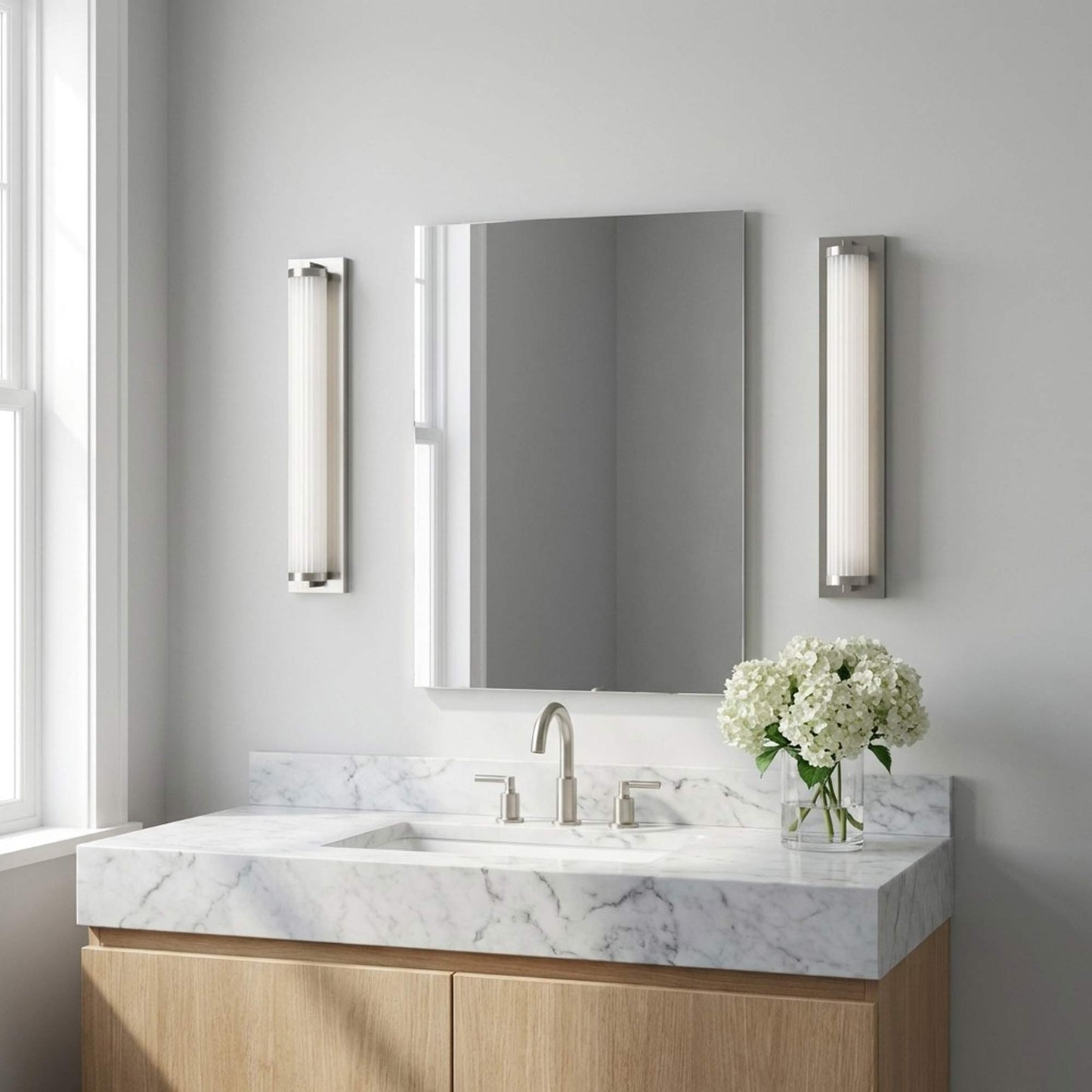 Weston LED Bath Vanity Light in bathroom.