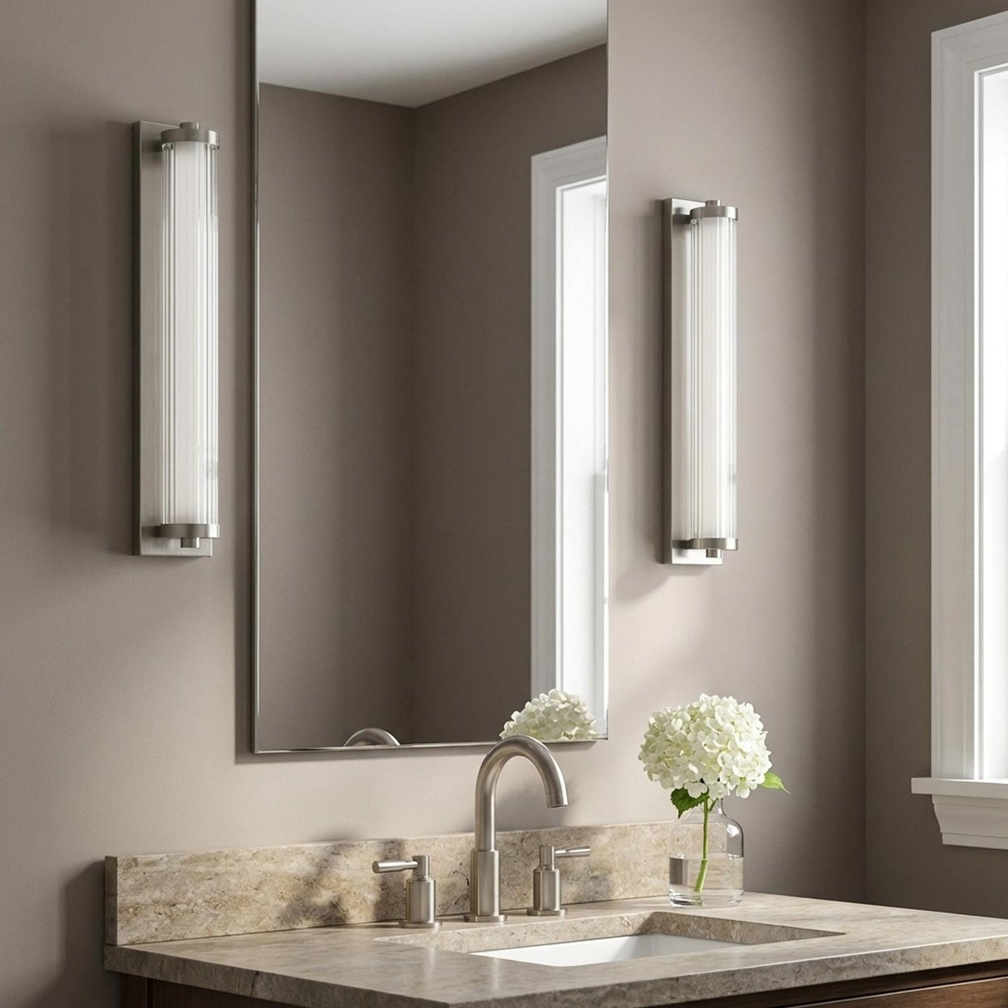 Weston LED Bath Vanity Light in bathroom.
