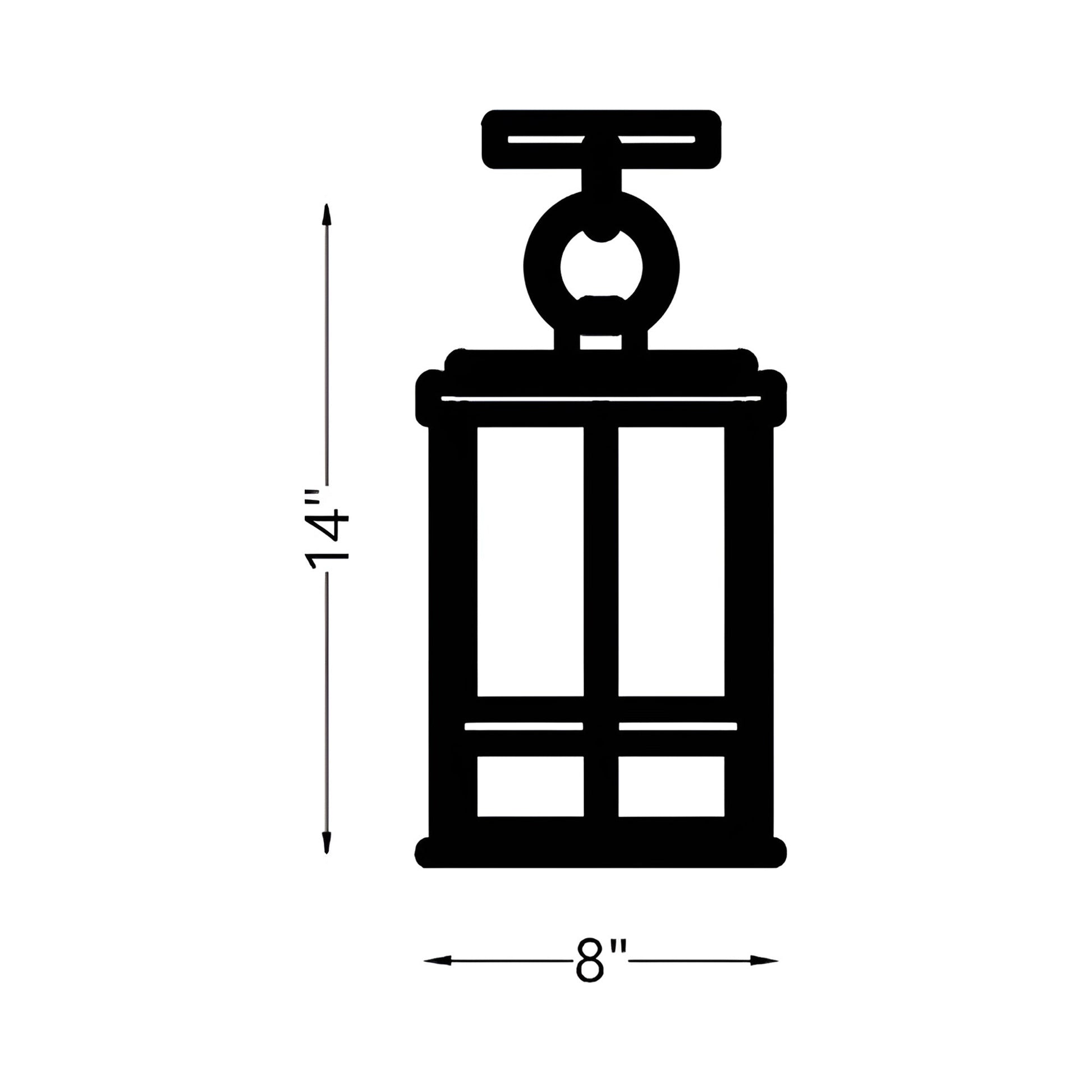 Wilburn Outdoor Pendant Light - line drawing.
