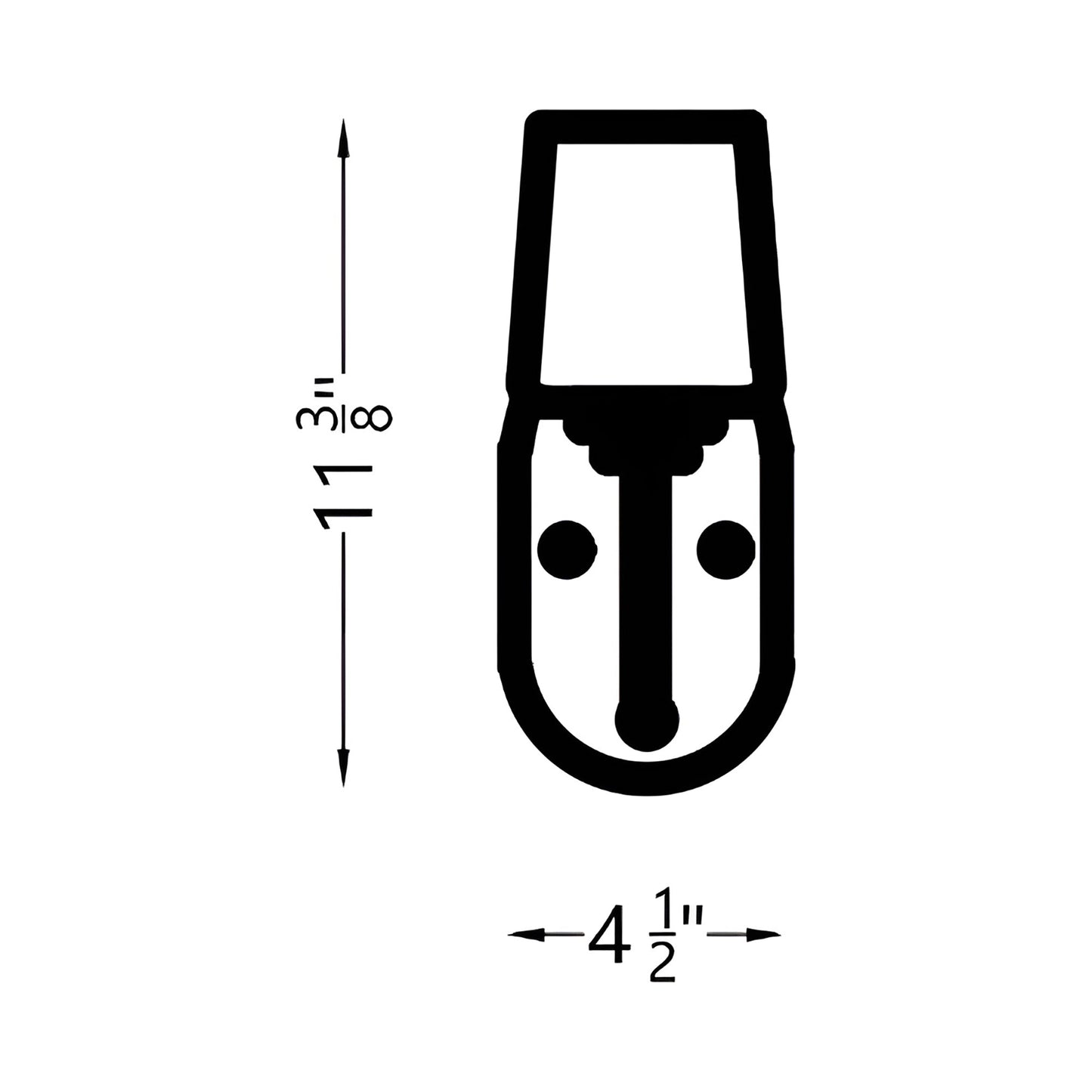 Windom Bath Wall Light - line drawing.