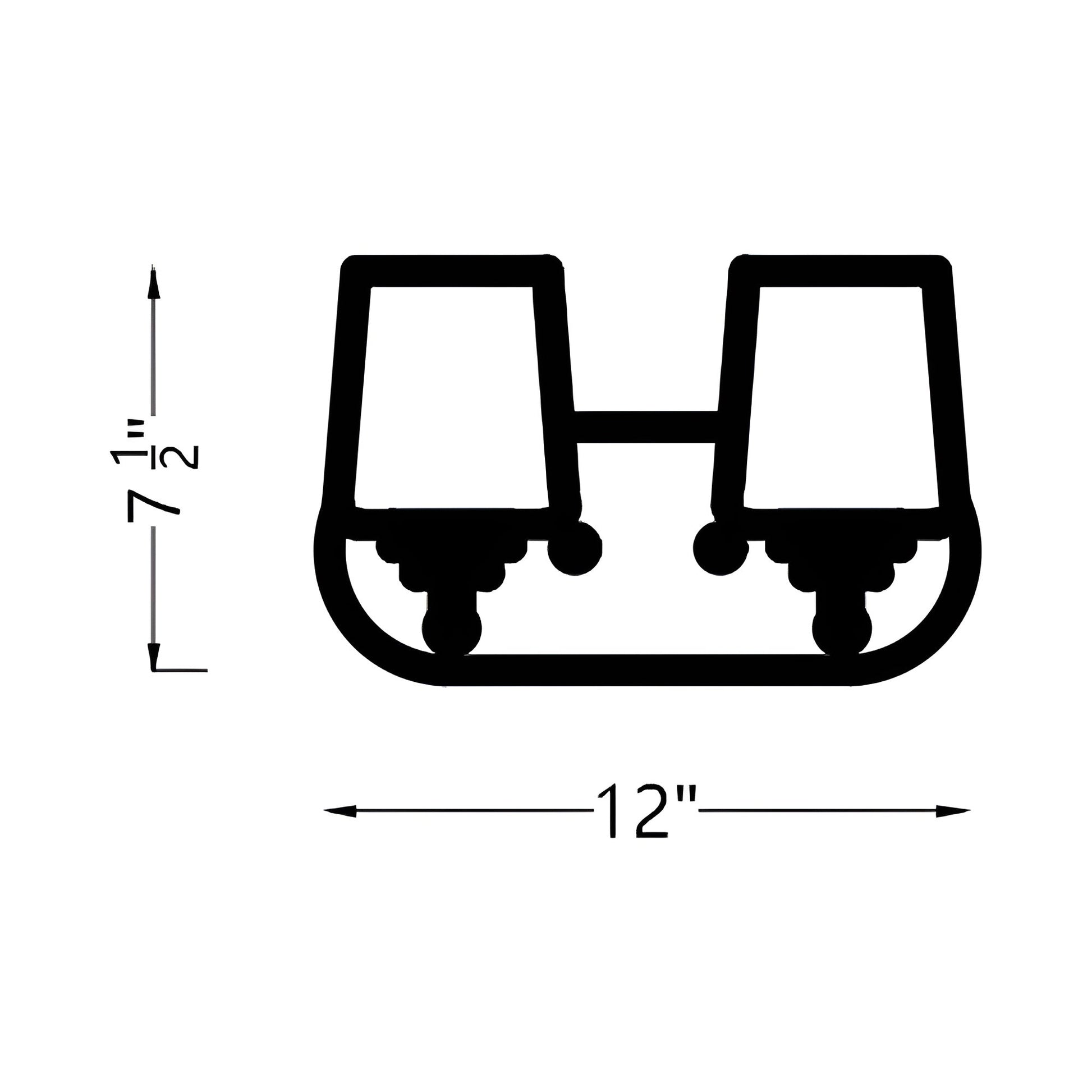 Windom Bath Wall Light - line drawing.