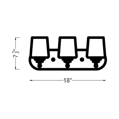 Windom Bath Wall Light - line drawing.