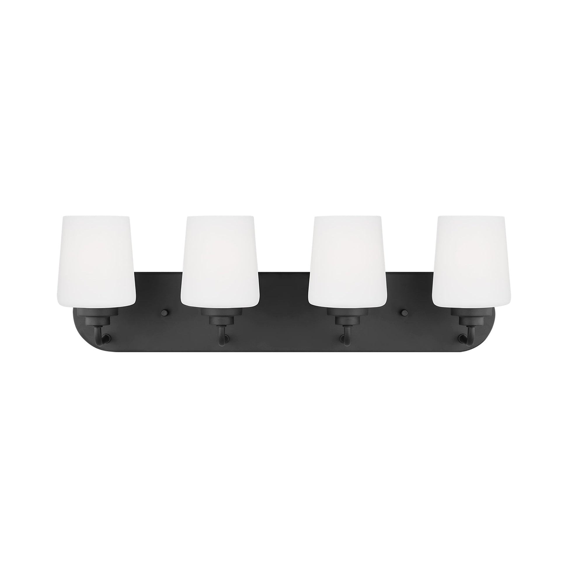 Windom Bath Wall Light in Midnight Black (4-Light).
