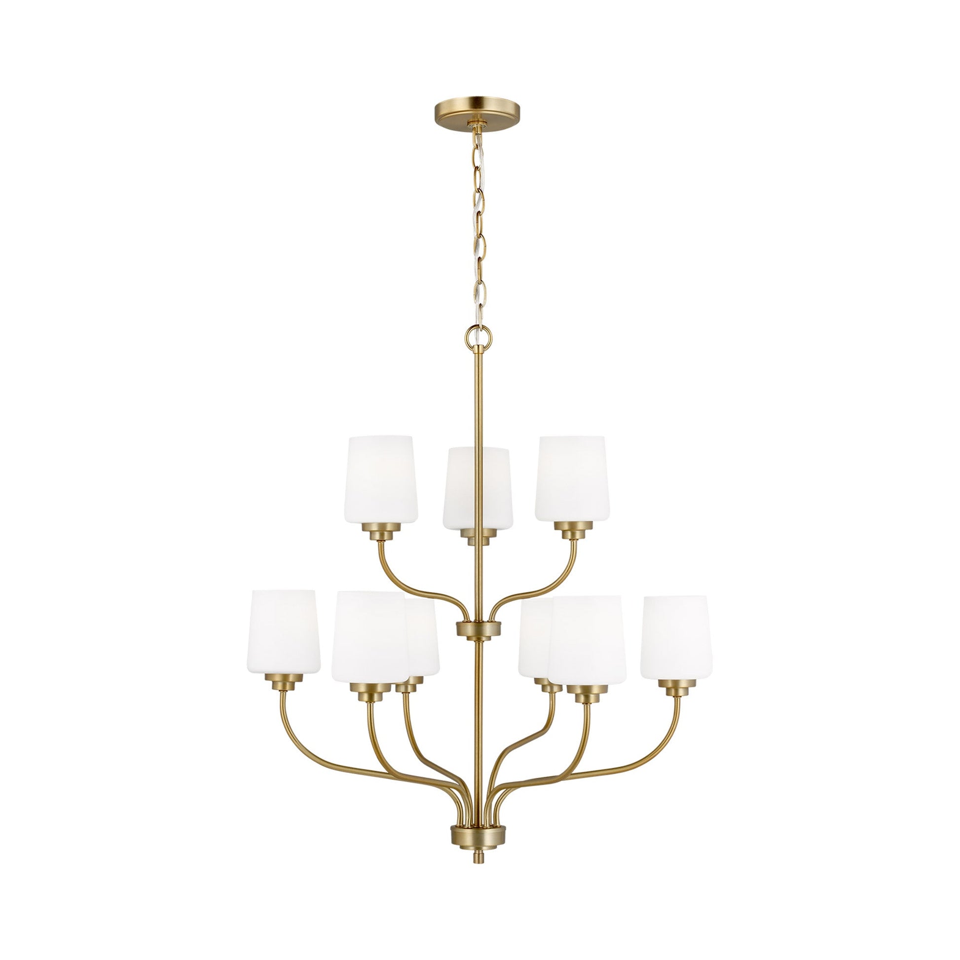 Windom Chandelier in Satin Brass (9-Light).