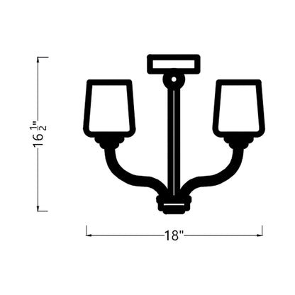 Windom Chandelier - line drawing.