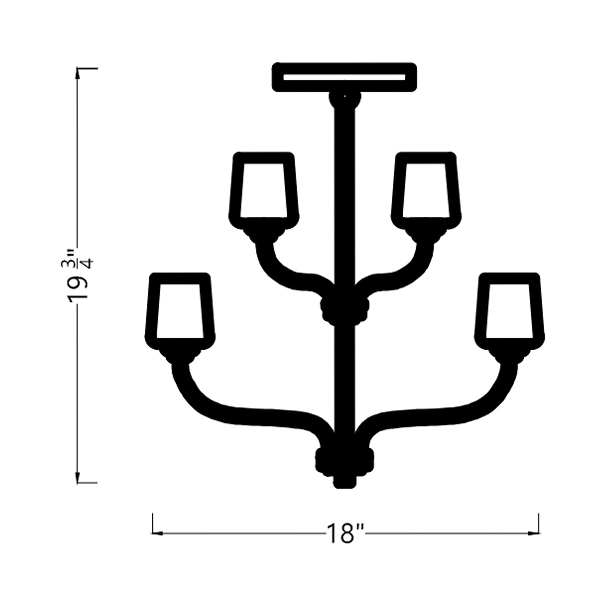Windom Chandelier - line drawing.