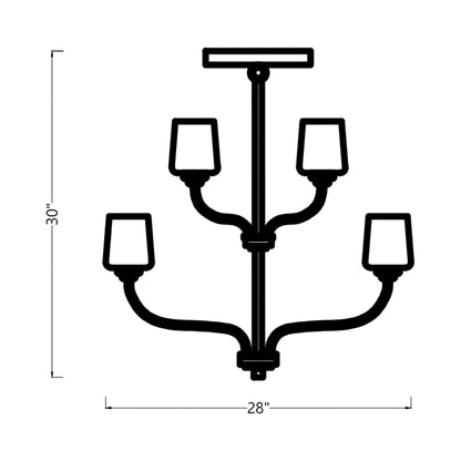 Windom Chandelier - line drawing.