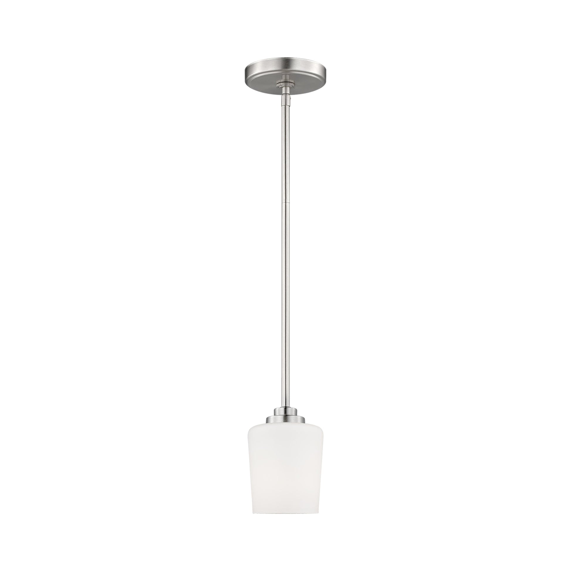 Windom Mini Pendant Light in Brushed Nickel.
