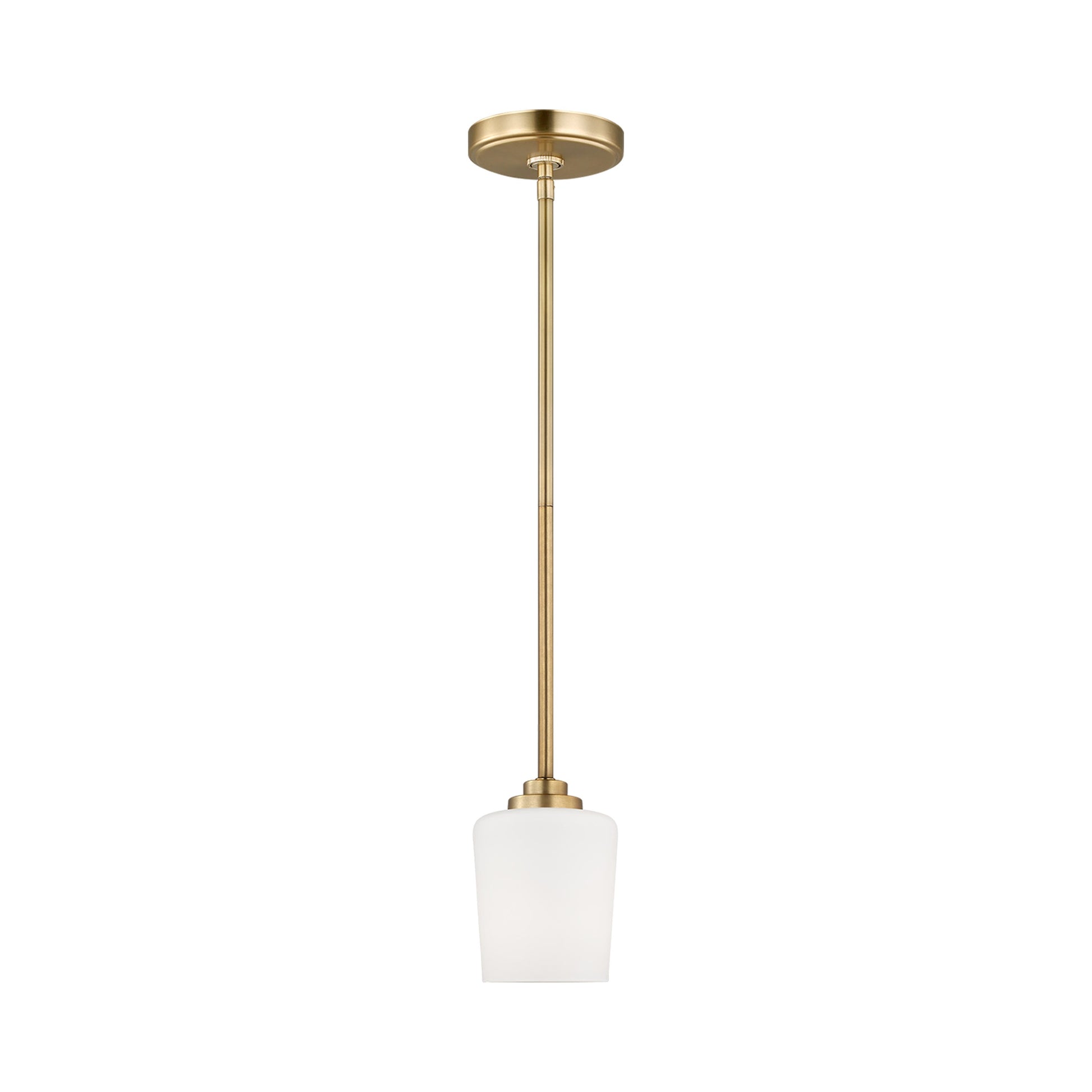 Windom Mini Pendant Light in Satin Brass.