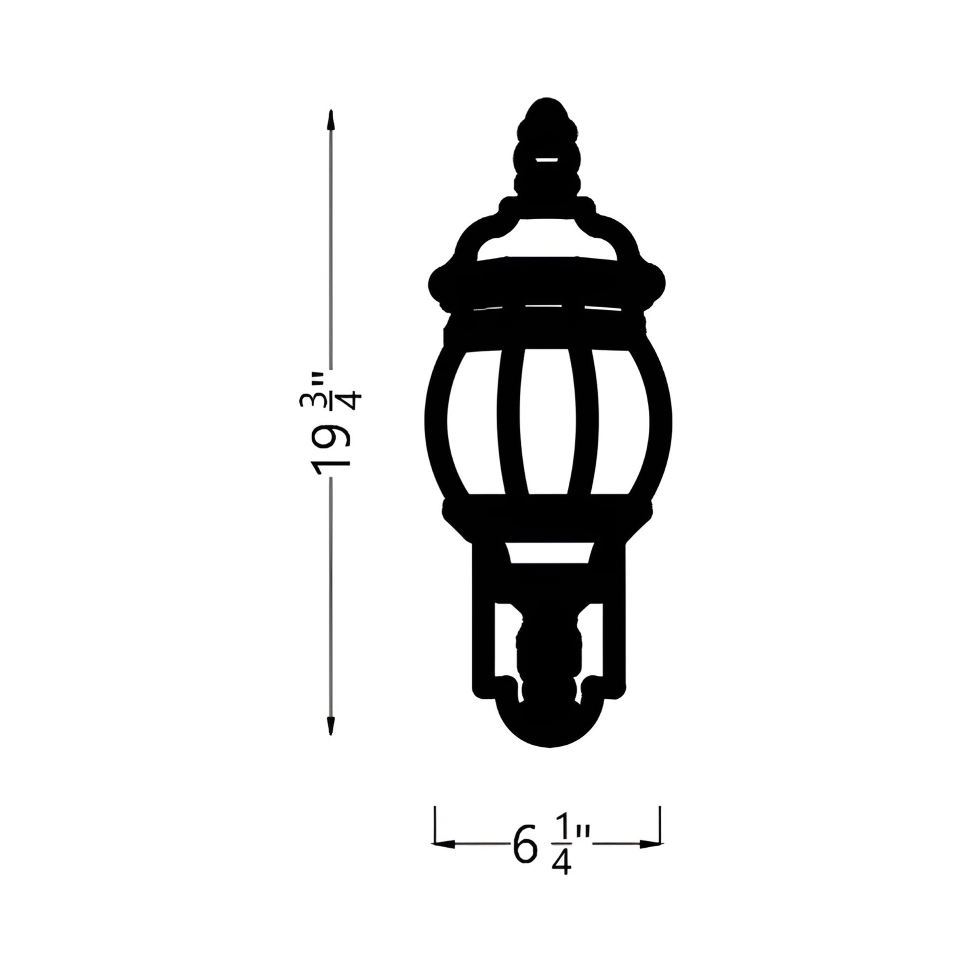 Wynfield Outdoor Wall Light - line drawing.