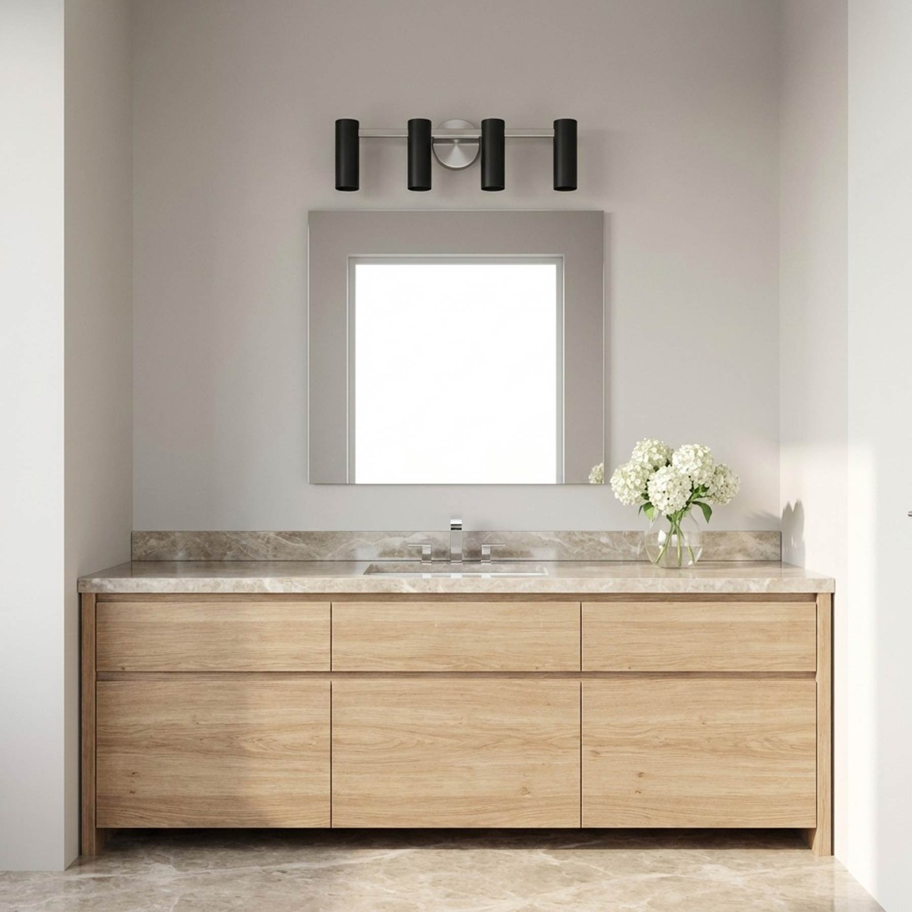 Zentro Bath Vanity Light in bathroom.