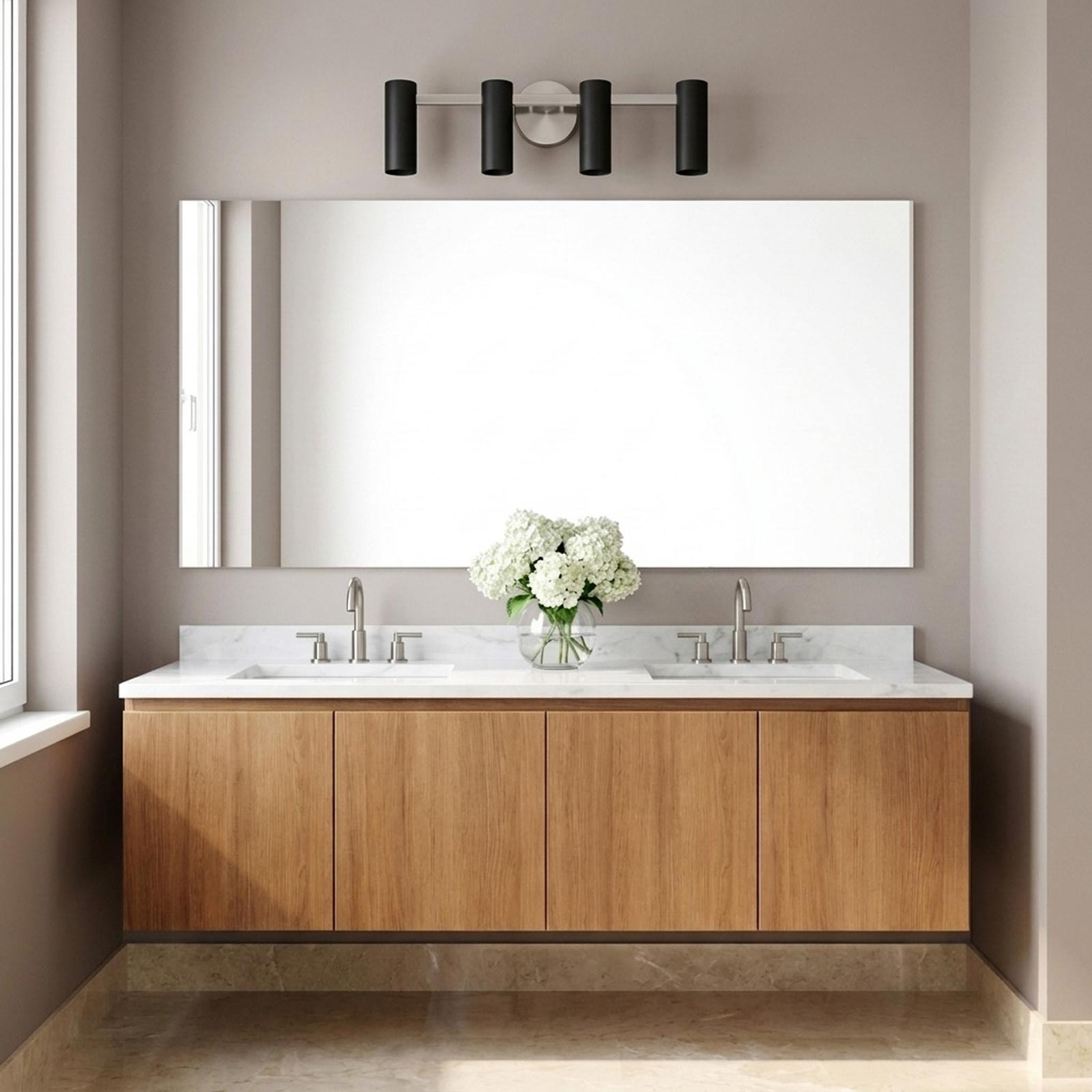 Zentro Bath Vanity Light in bathroom.