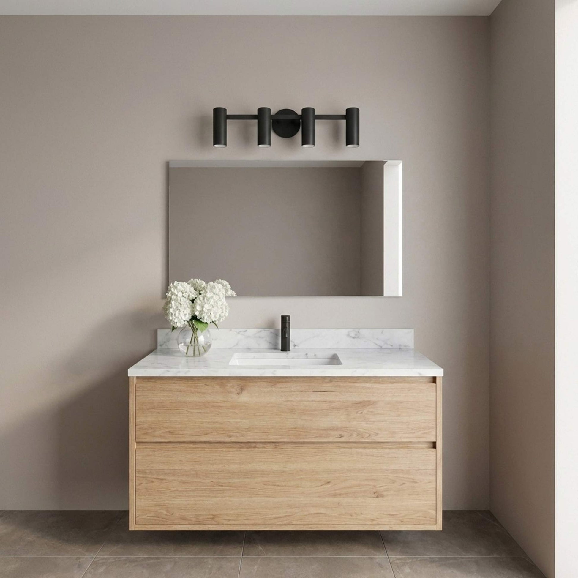Zentro Bath Vanity Light in bathroom.