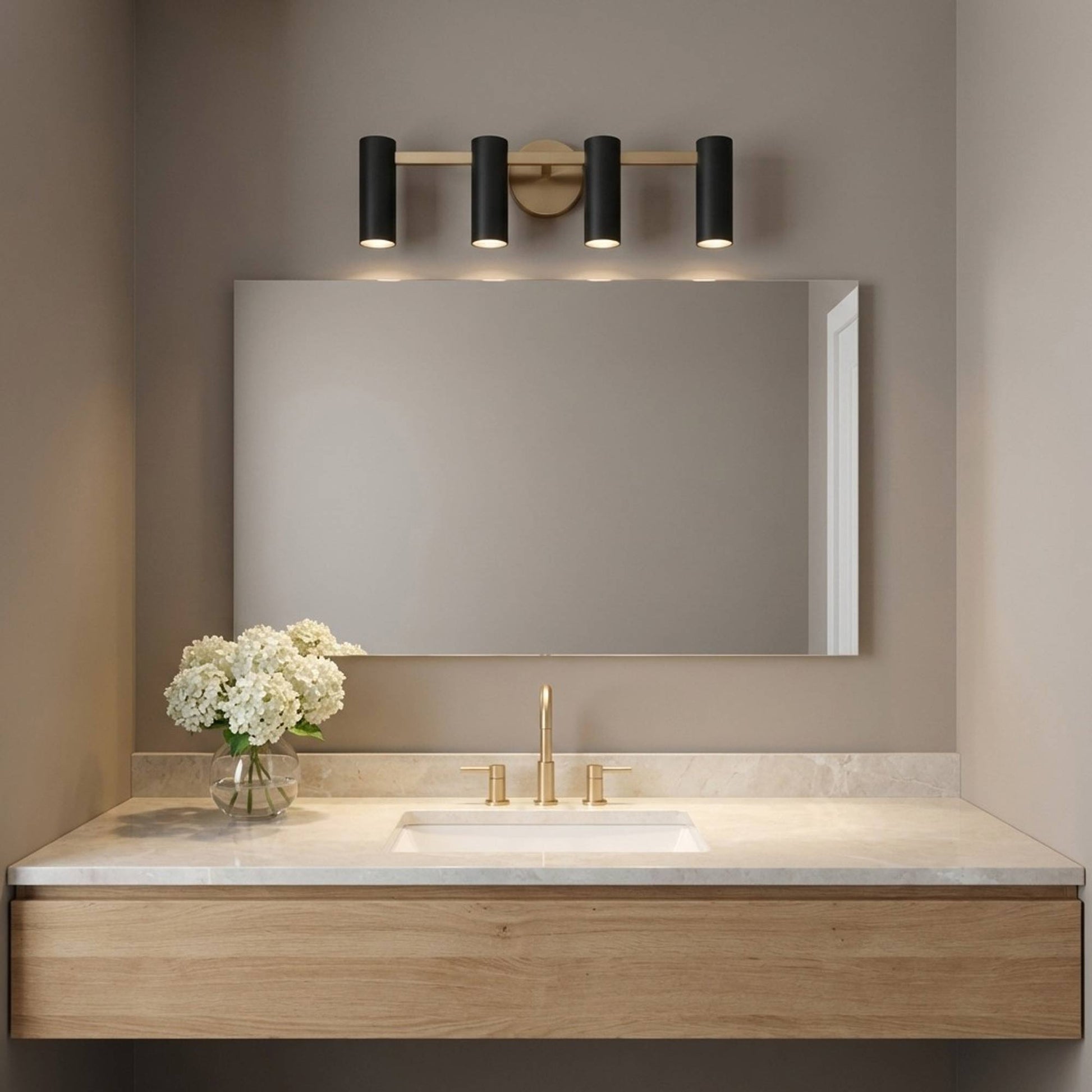 Zentro Bath Vanity Light in bathroom.