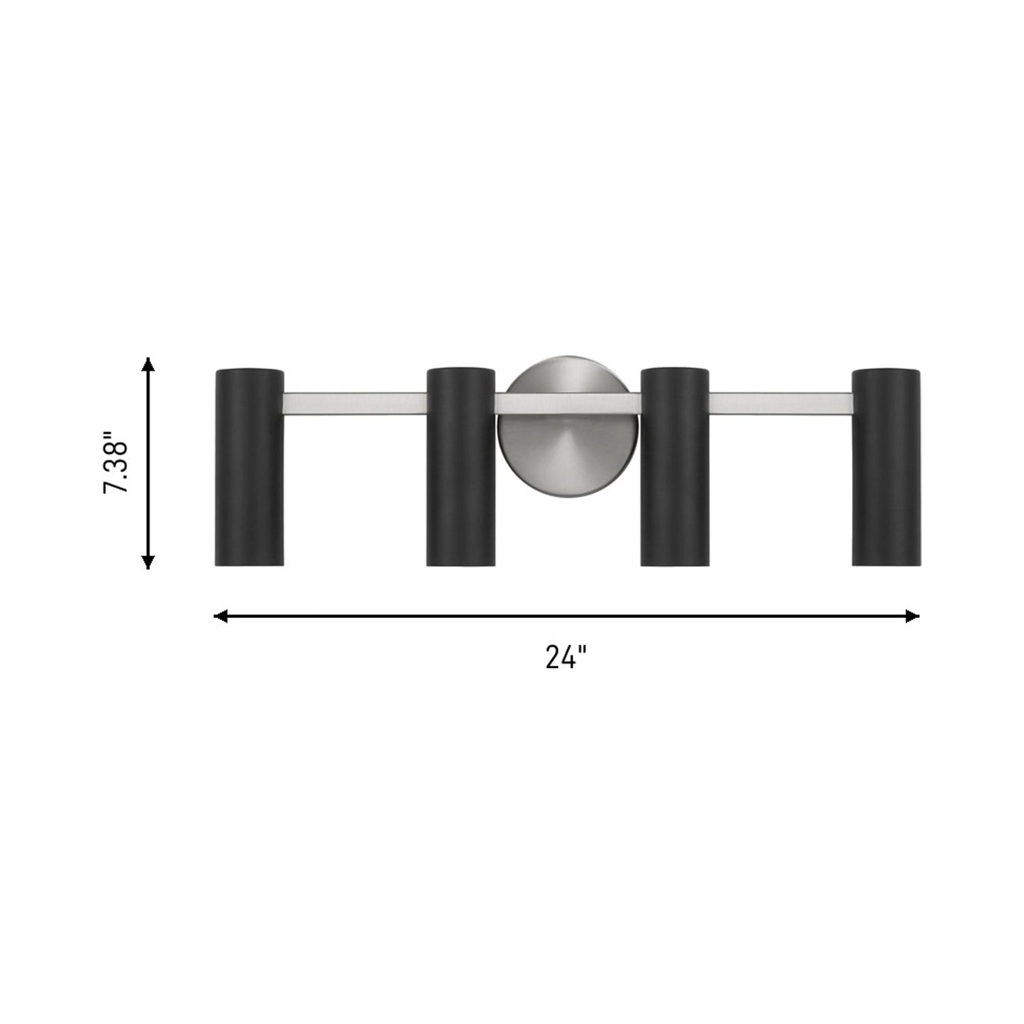 Zentro Bath Vanity Light - line drawing.