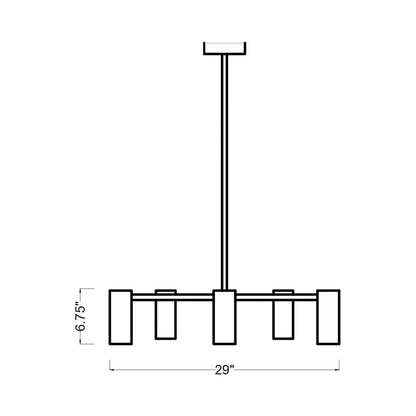Zentro Chandelier - line drawing.