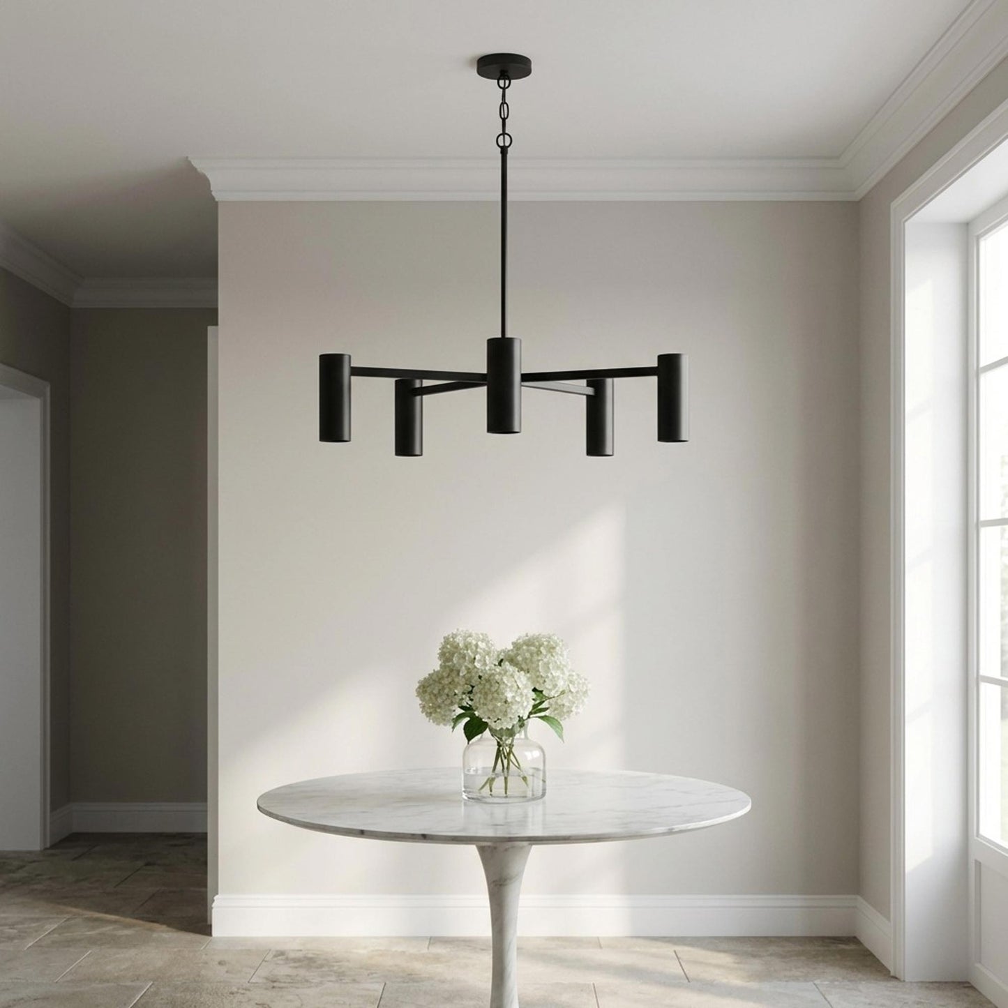 Zentro Chandelier in dining room.