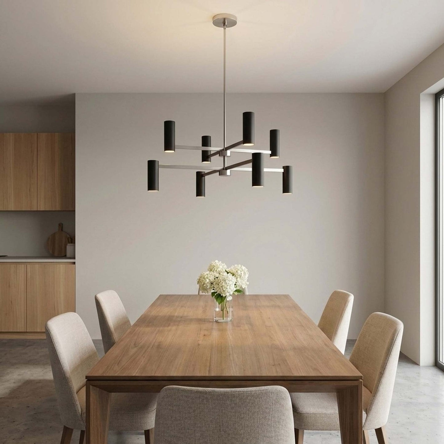 Zentro Chandelier in dining room.
