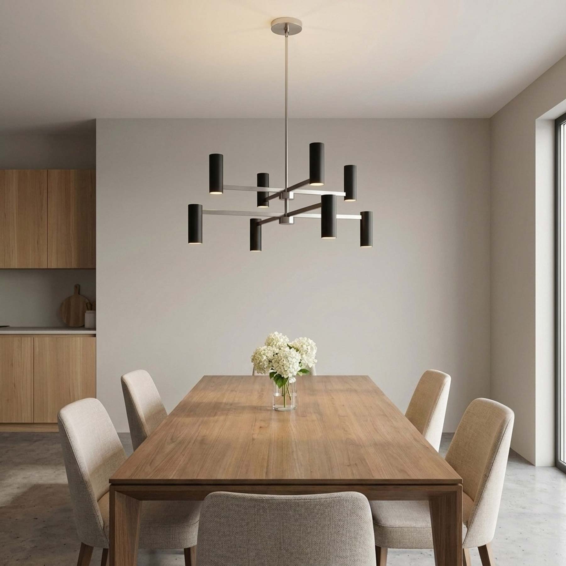 Zentro Chandelier in dining room.