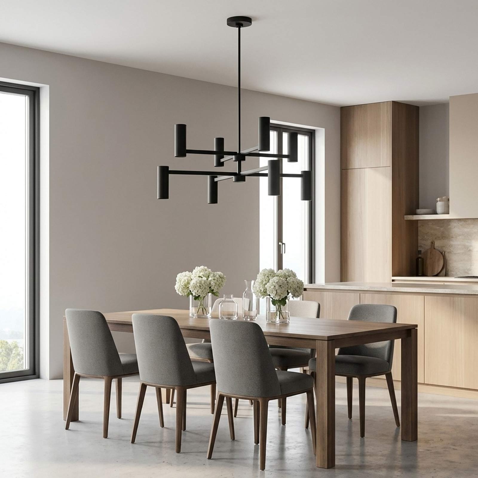 Zentro Chandelier in dining room.