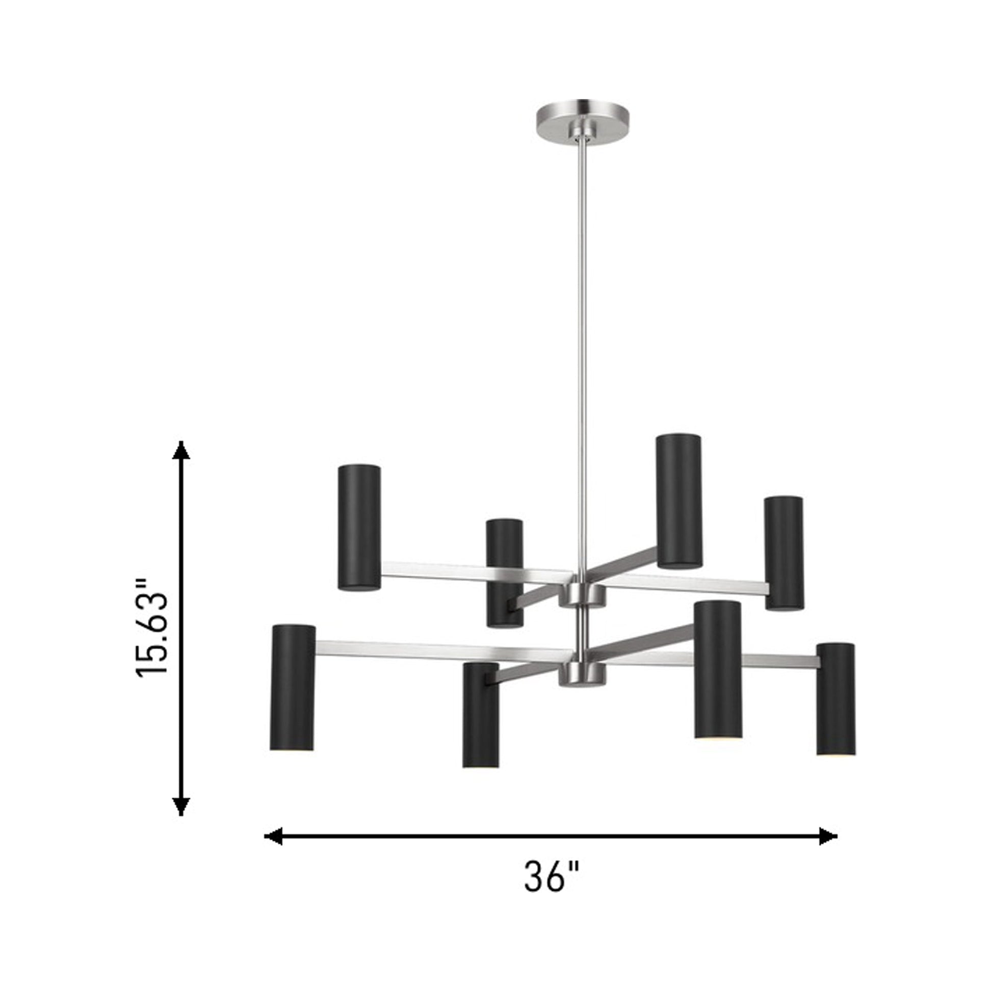 Zentro Chandelier - line drawing.