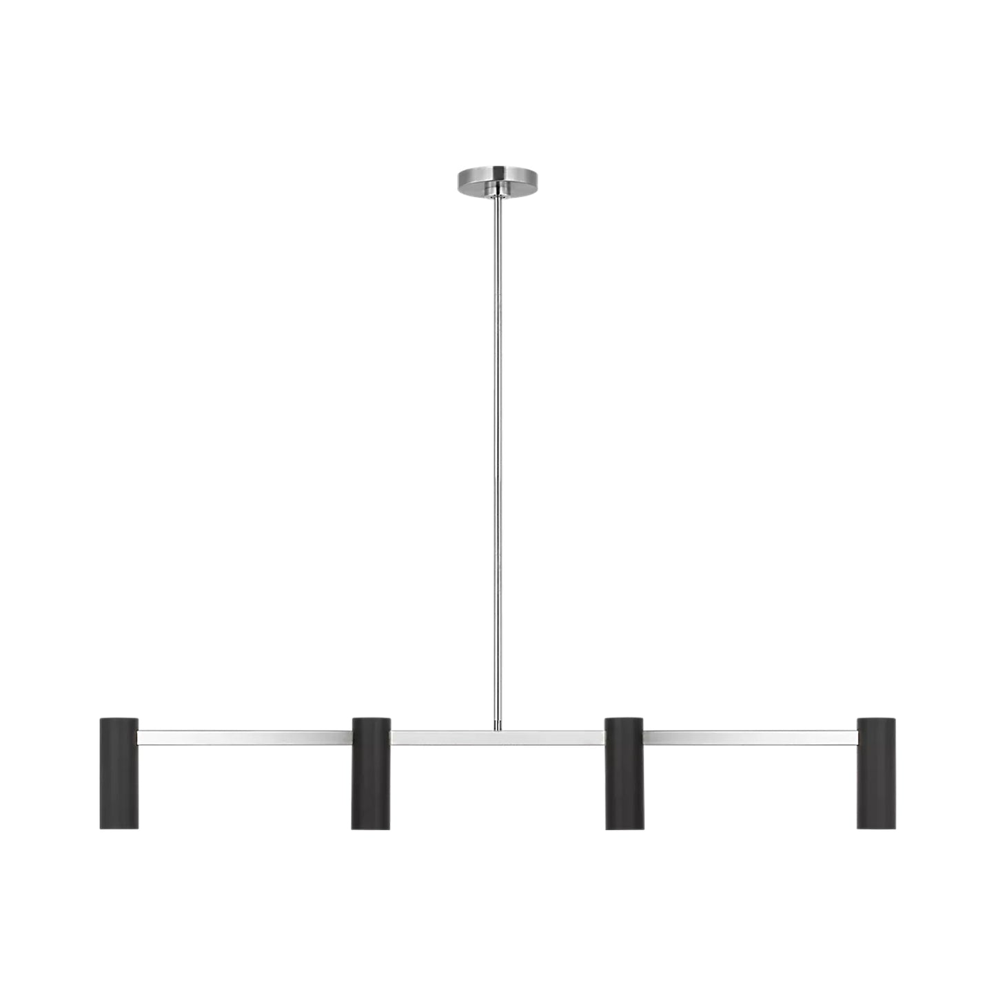 Zentro Linear Chandelier in Brushed Nickel.