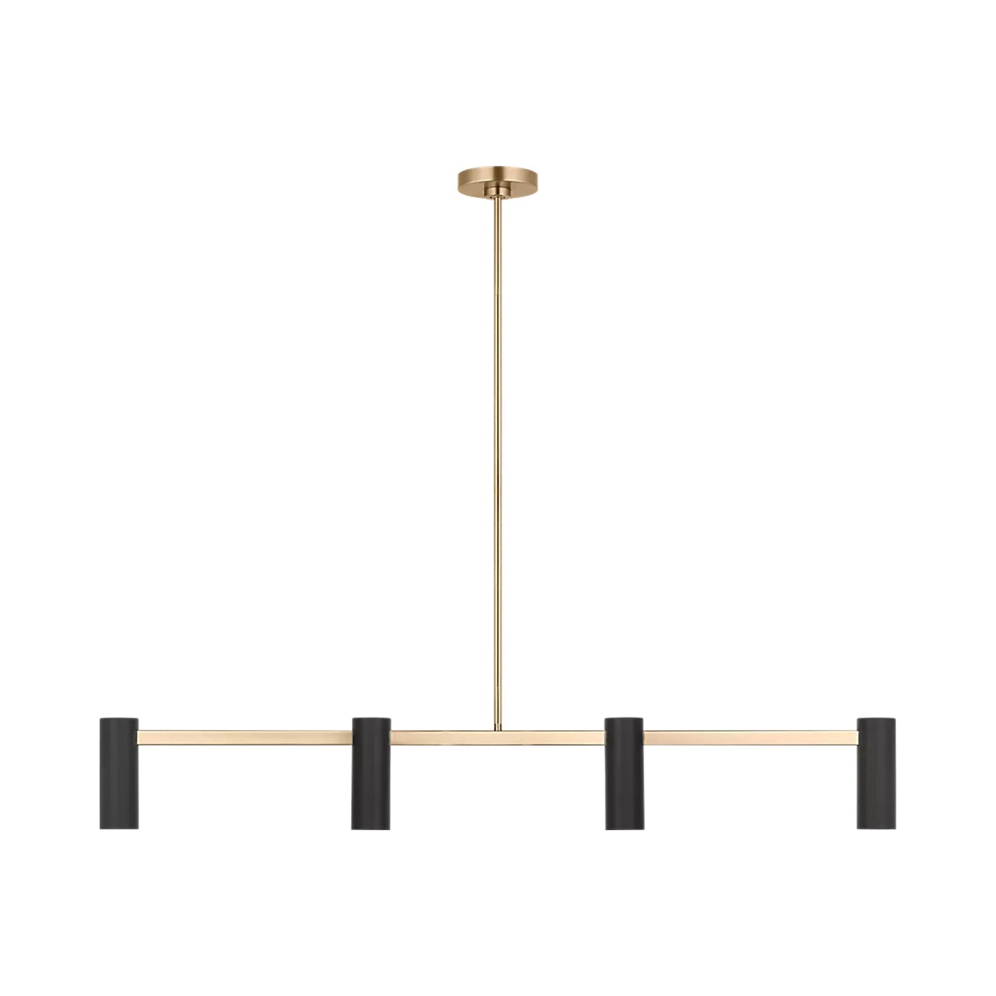 Zentro Linear Chandelier in Satin Brass.