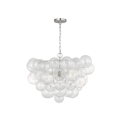 Zia Chandelier in Brushed Nickel (27.55-Inch).