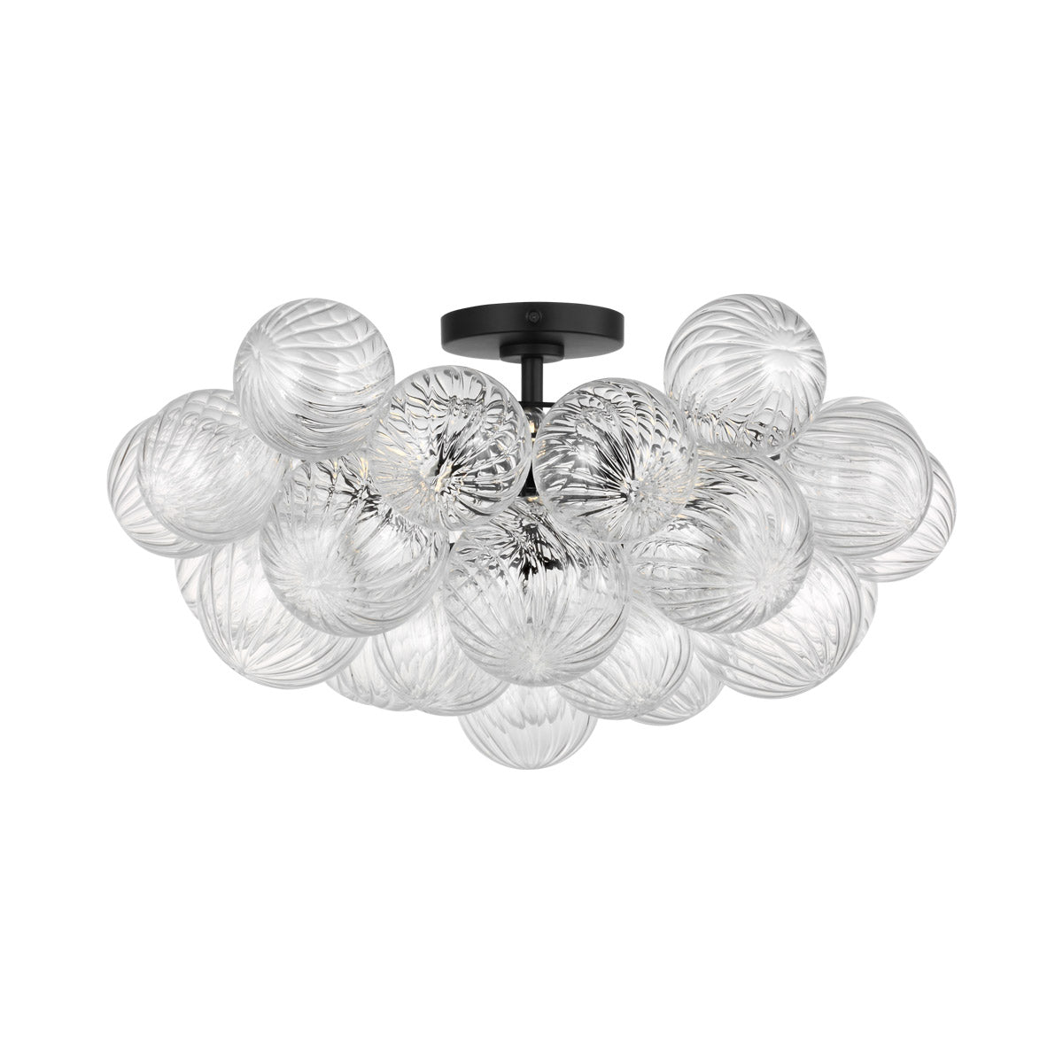 Zia Flush Mount Ceiling Light in Midnight Black.