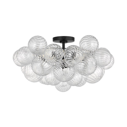Zia Flush Mount Ceiling Light in Midnight Black.