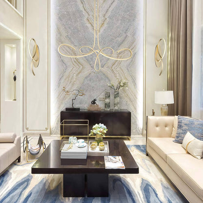 Astor By Robin Baron LED Linear Chandelier in living room.