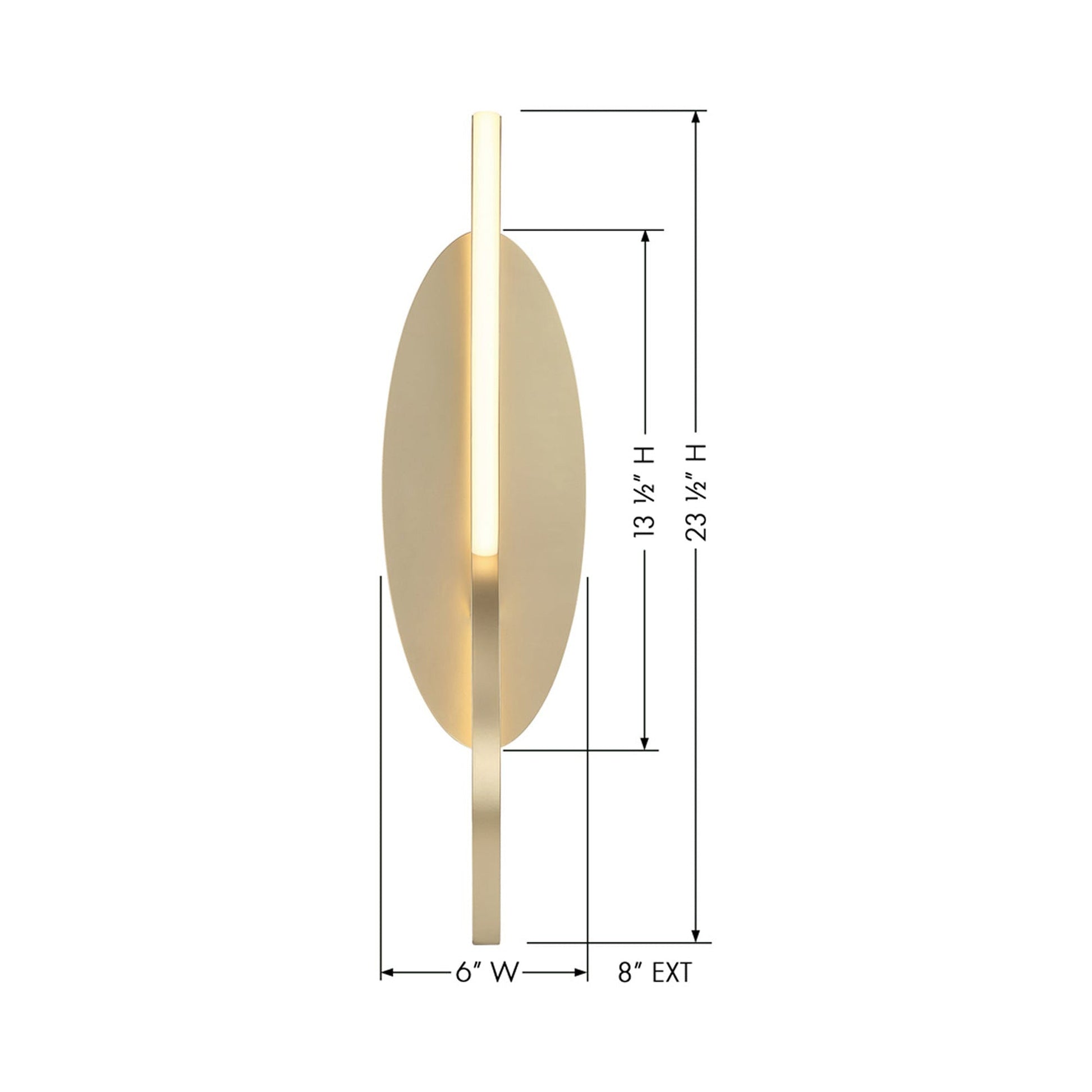 Astor LED Wall Light - line drawing.