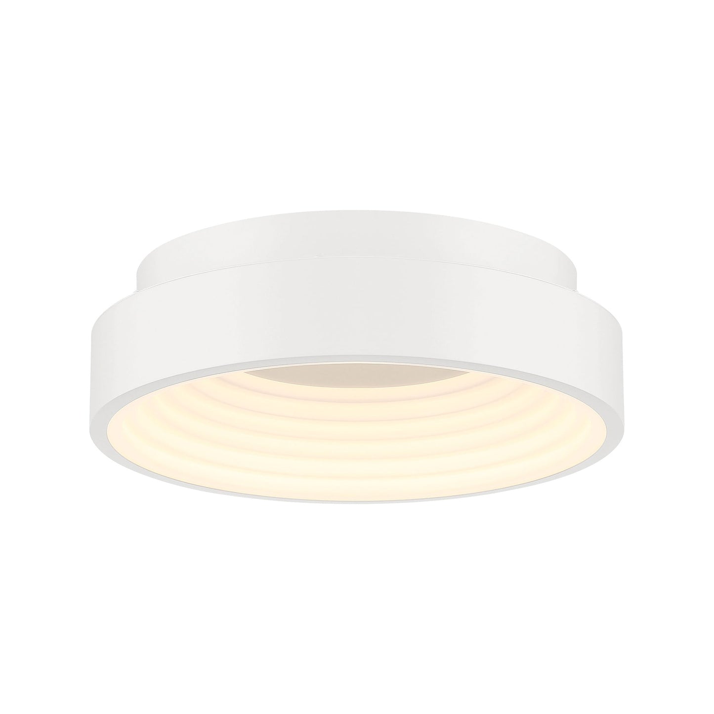 Conc LED Flush Mount Ceiling Light in Matte White (13-Inch).